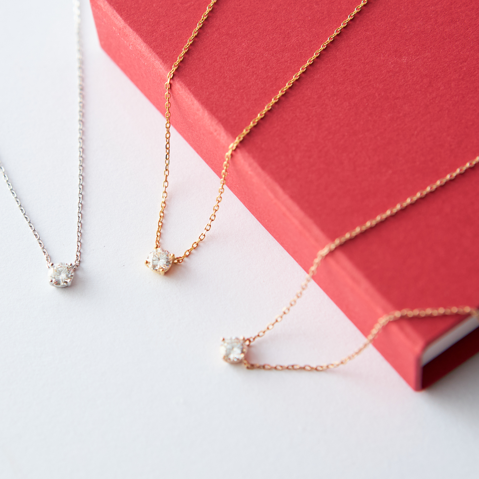 【写真BOX付き】一粒ネックレス & テディベアギフトセット