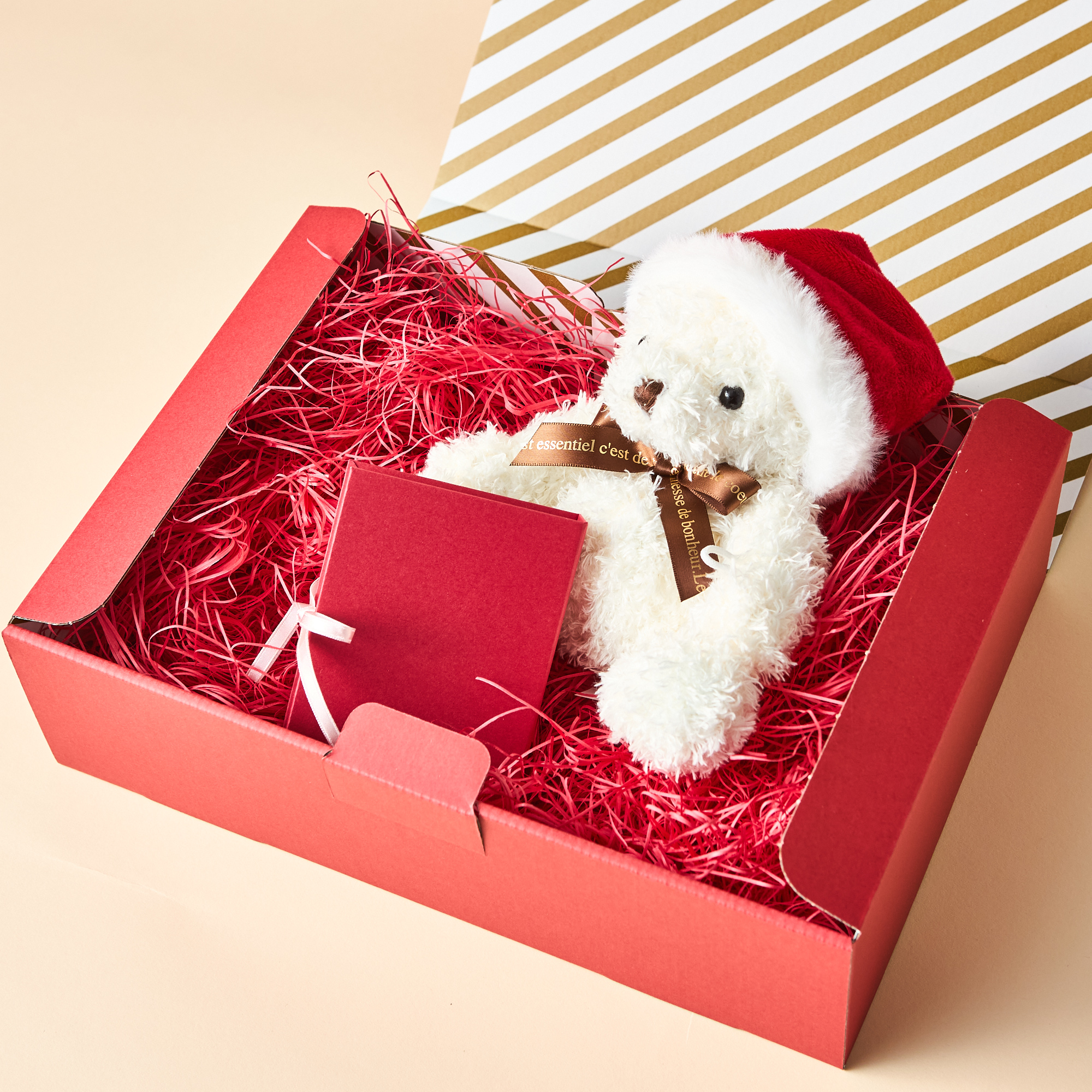 【写真BOX付き】一粒ネックレス & テディベアギフトセット