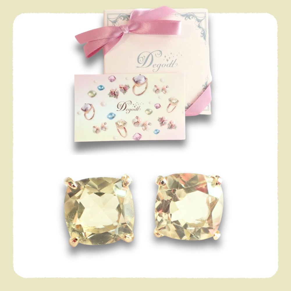 キャンディカラーのピアス【レモンクォーツ】 キャンディカラーのピアス【レモンクォーツ】