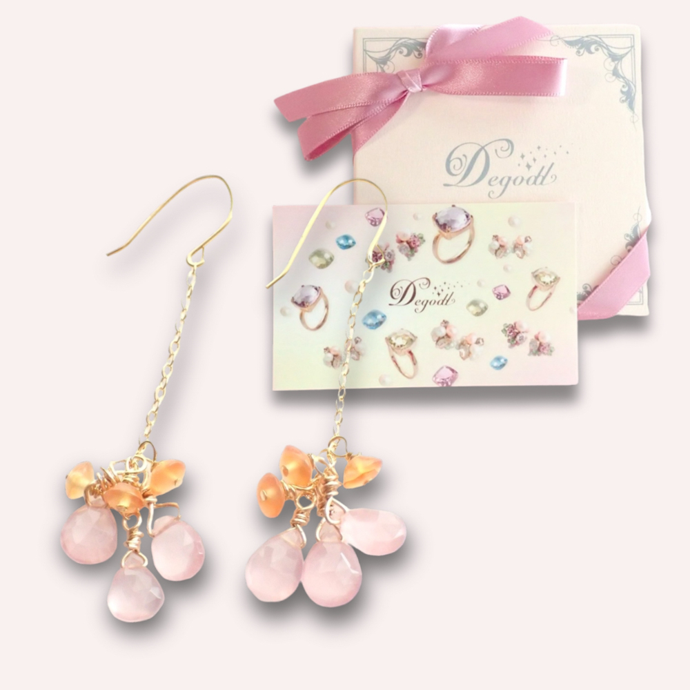 QVC18KWGピンクグラデーションハートデザインピアス 【ピンク