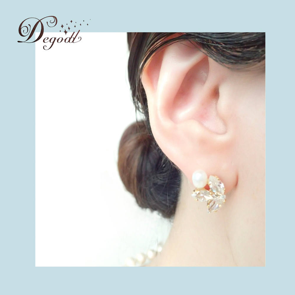 クリスタルパールピアス