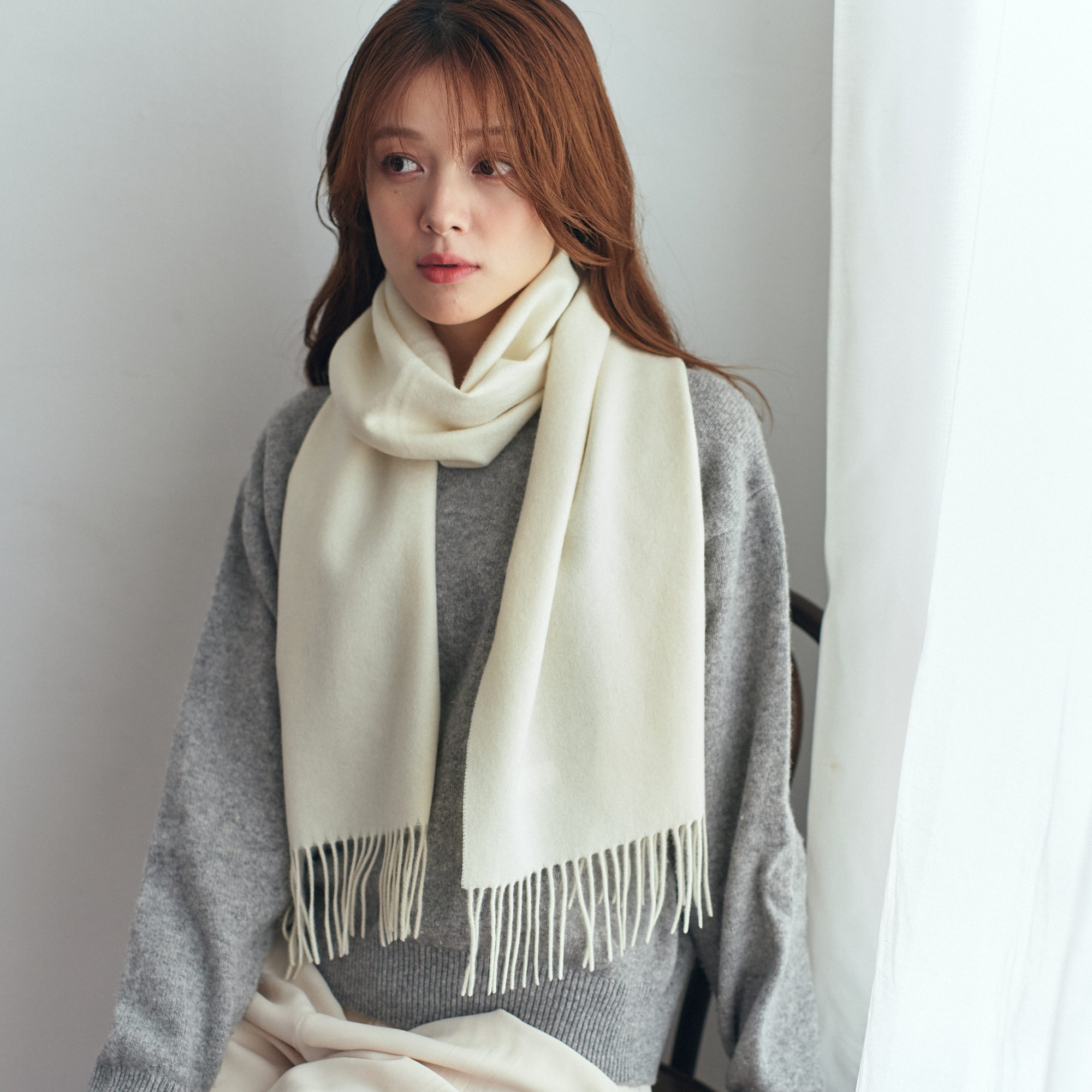 【名入れ/クリスマス限定ボックス付】カシミヤ100%マフラー・レディースグローブ・ムードネックレス