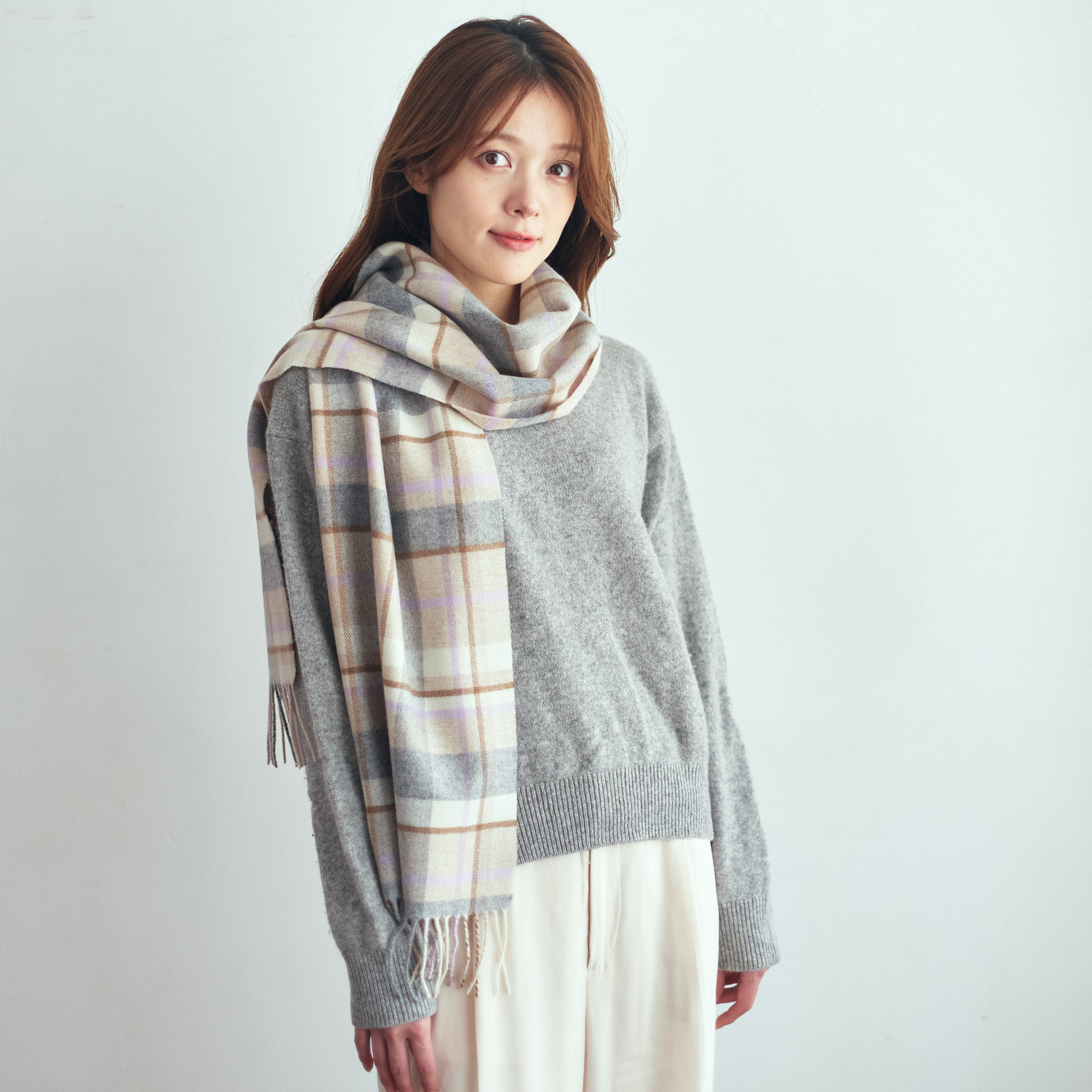 【名入れ/クリスマス限定ボックス付】カシミヤ100%マフラー・レディースグローブ・ムードネックレス