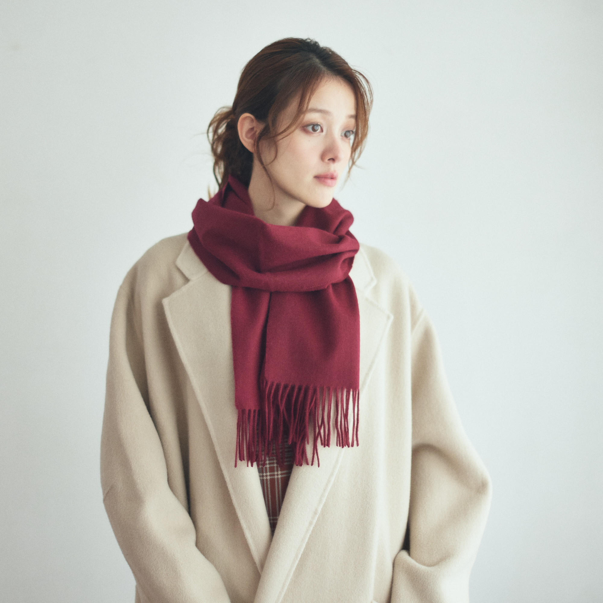 【名入れ/クリスマス限定ボックス付】カシミヤ100%マフラー・レディースグローブ・ムードネックレス