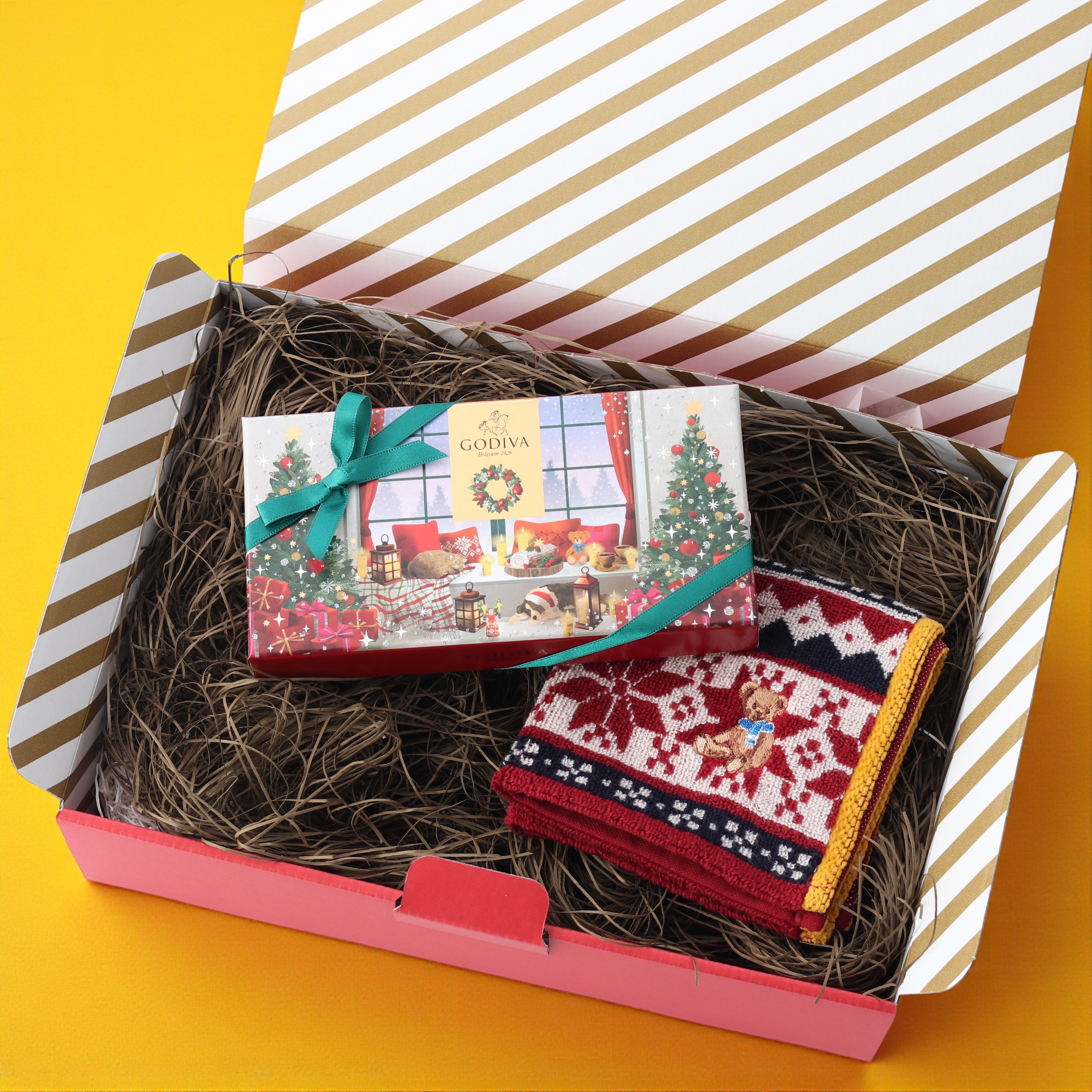 【クリスマス限定ボックス付】クリスマス限定チョコとハンカチのセット