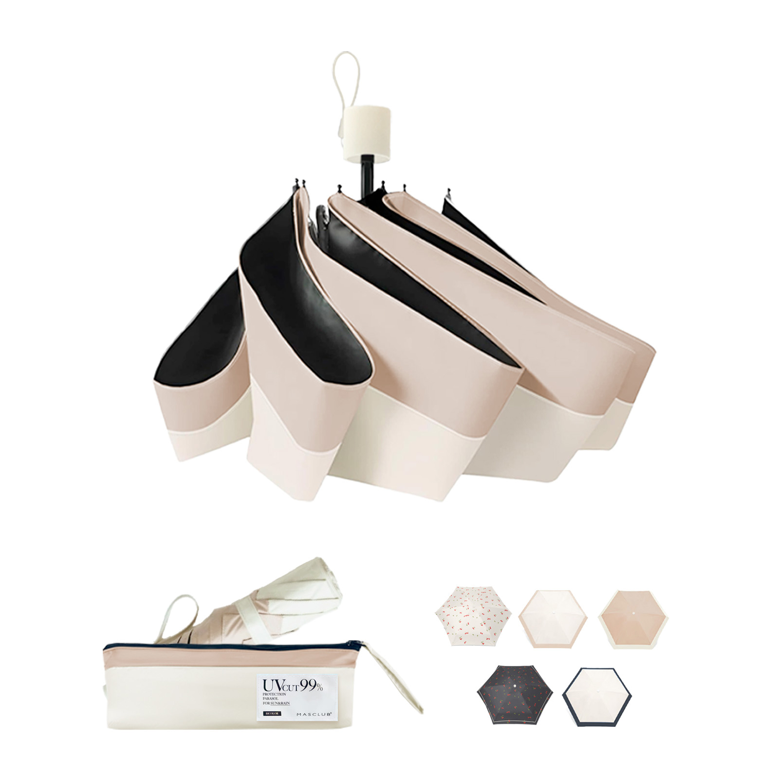 晴雨兼用超軽量折りたたみ日傘【99.9％完全遮光】