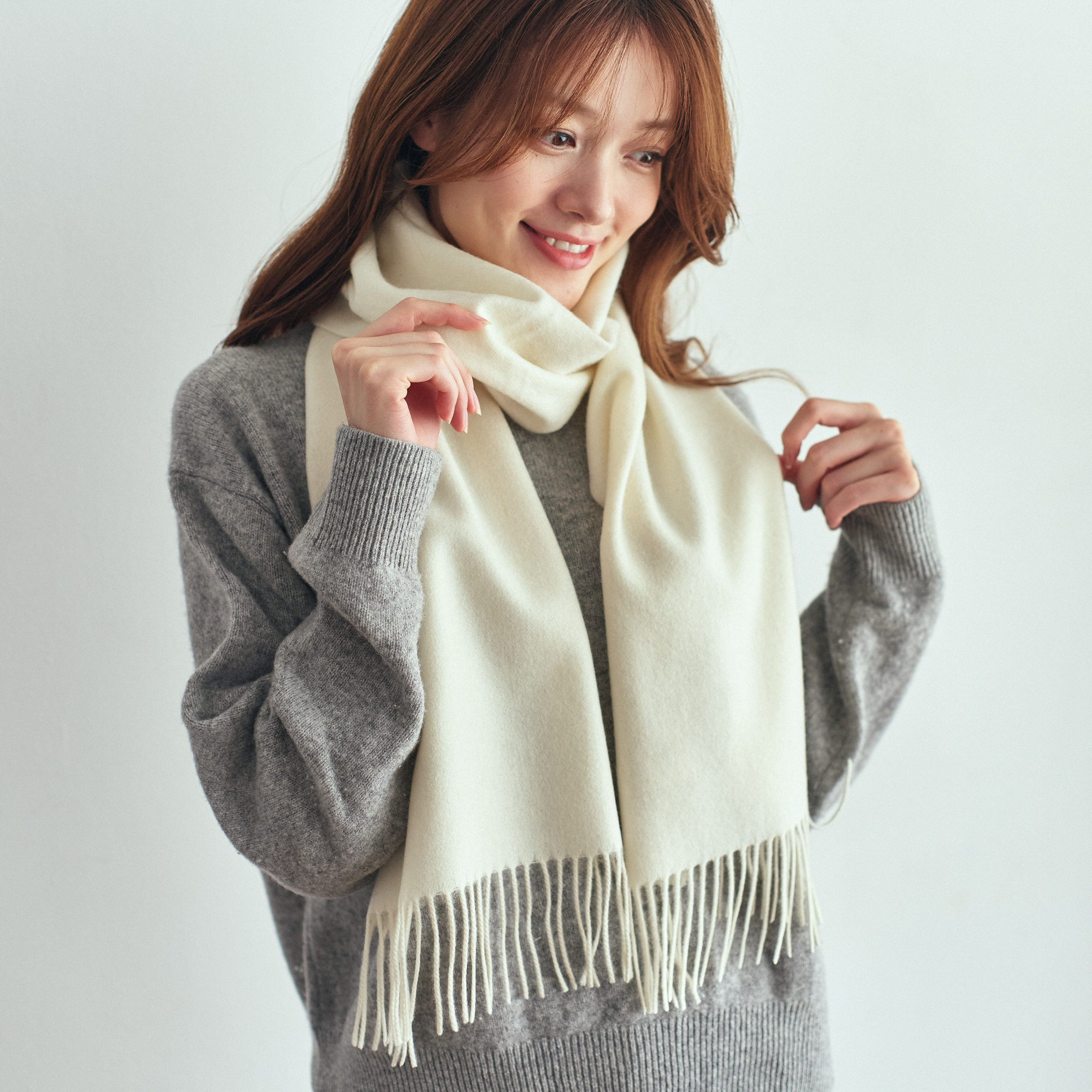 【還暦・刺繍名入れギフト】カシミヤ100%マフラー