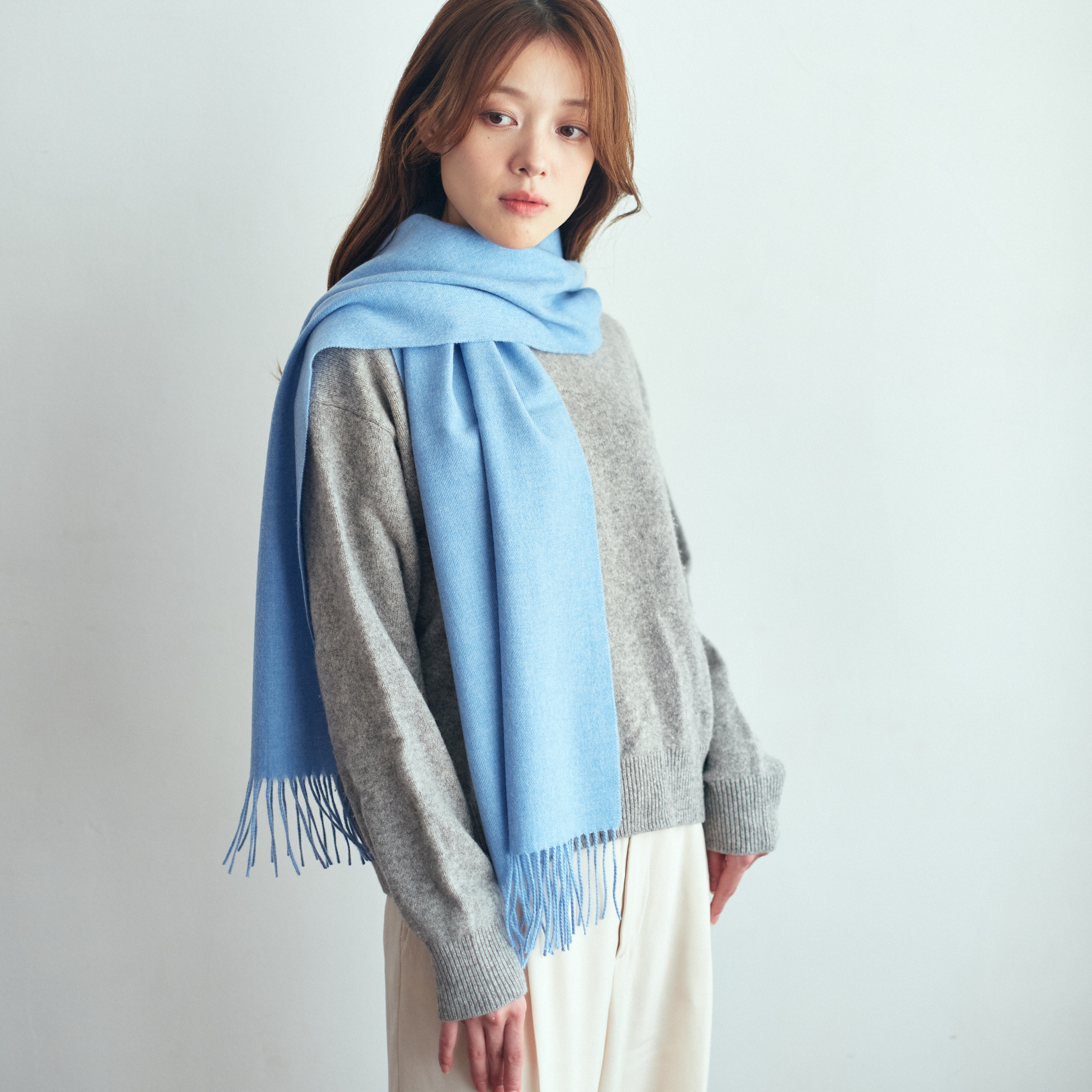 【還暦・刺繍名入れギフト】カシミヤ100%マフラー