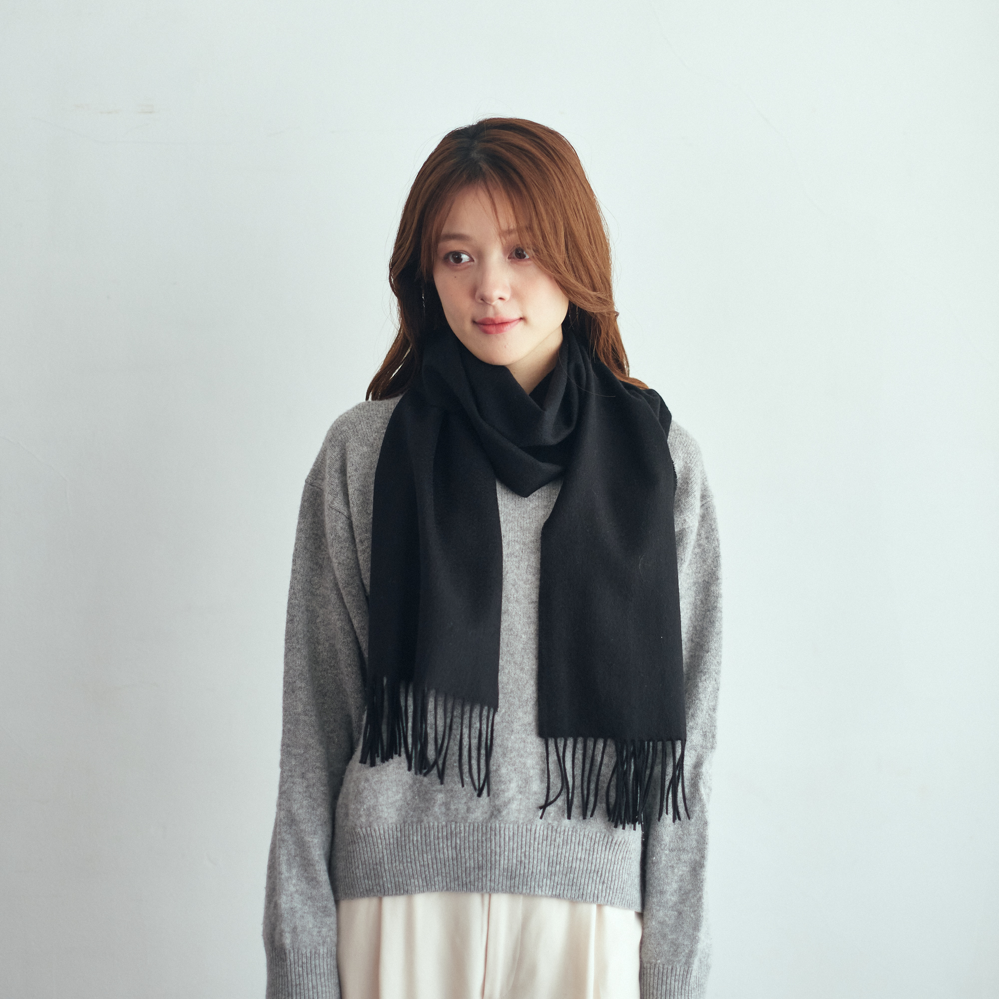 【還暦・刺繍名入れギフト】カシミヤ100%マフラー