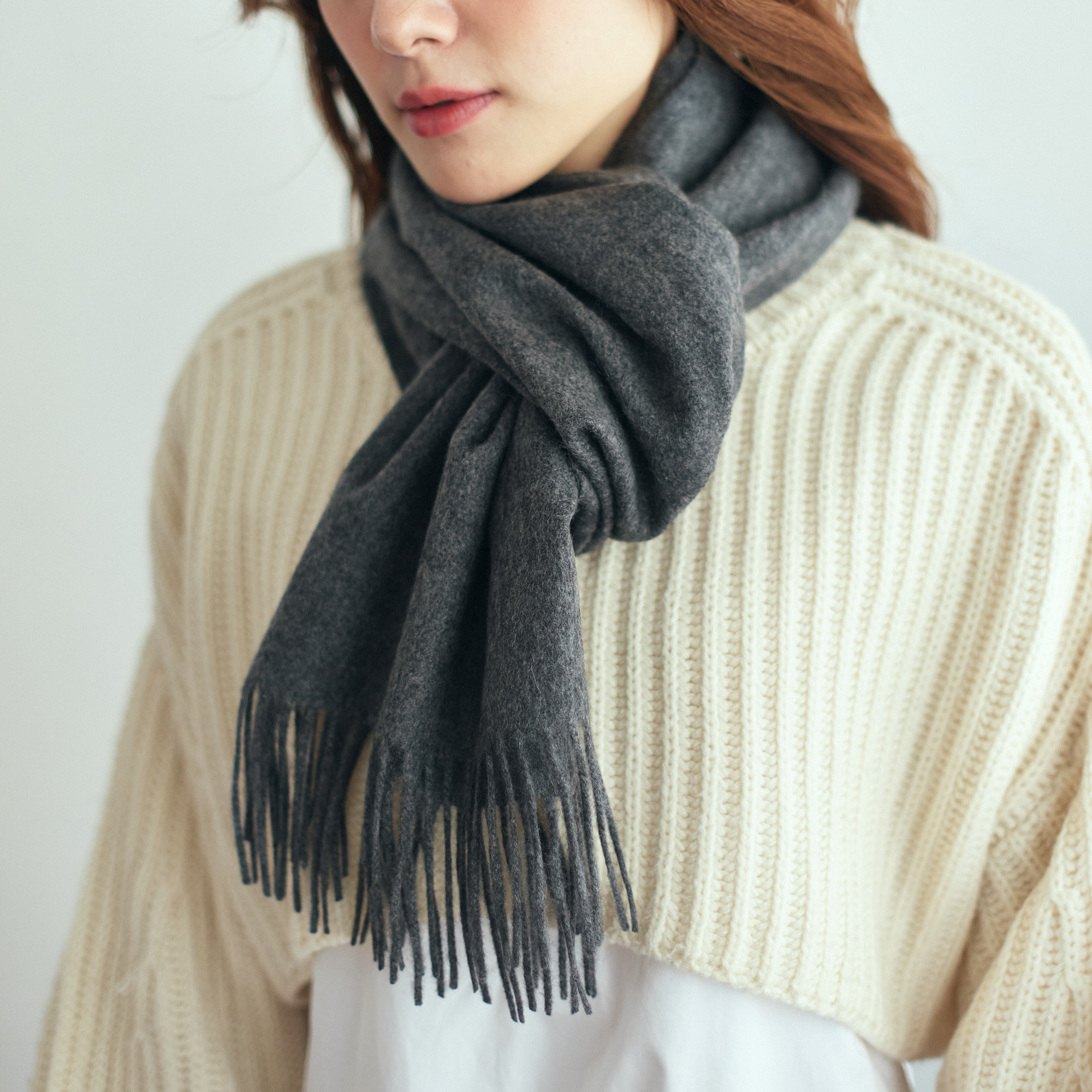 【還暦・刺繍名入れギフト】カシミヤ100%マフラー