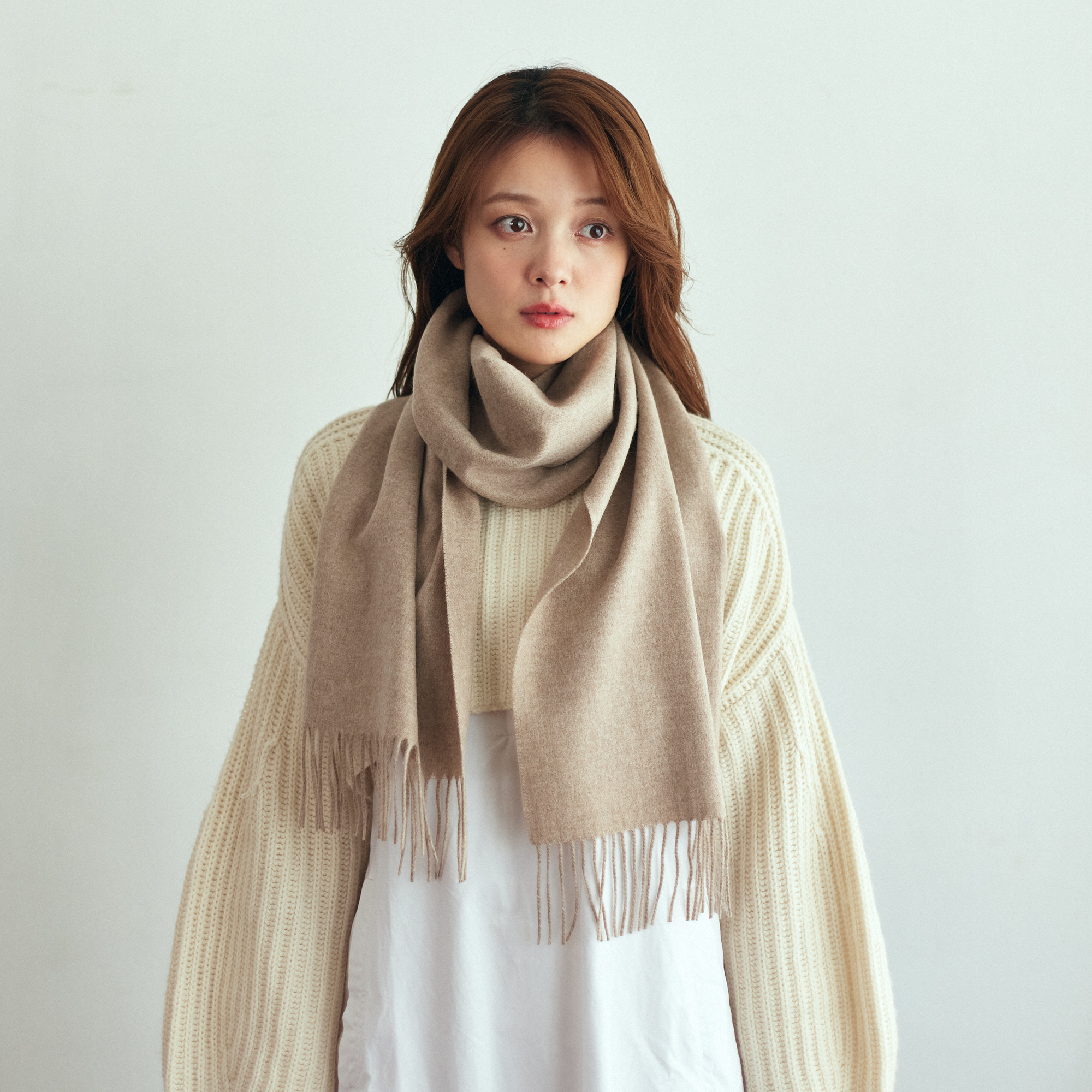 【還暦・刺繍名入れギフト】カシミヤ100%マフラー