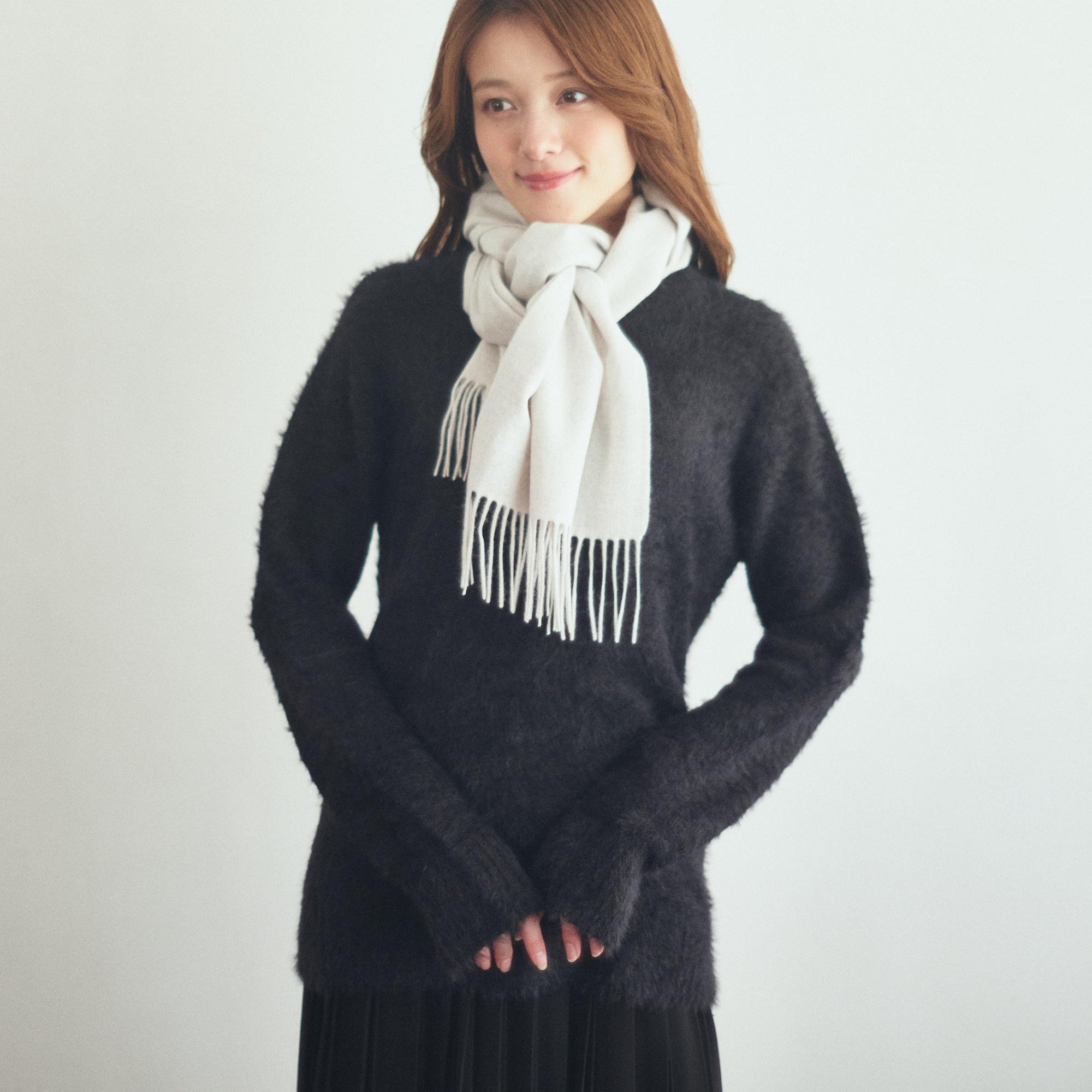 【還暦・刺繍名入れギフト】カシミヤ100%マフラー