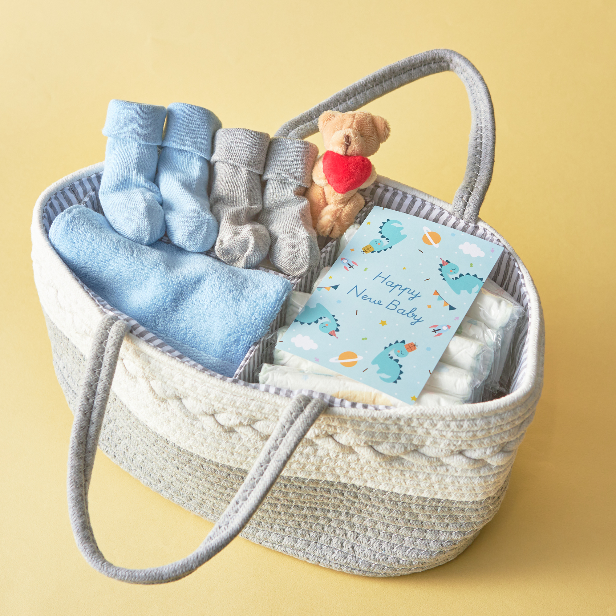 【名入れ】ママがうれしい！おむつストッカー&ふわふわアニマルブロックセット