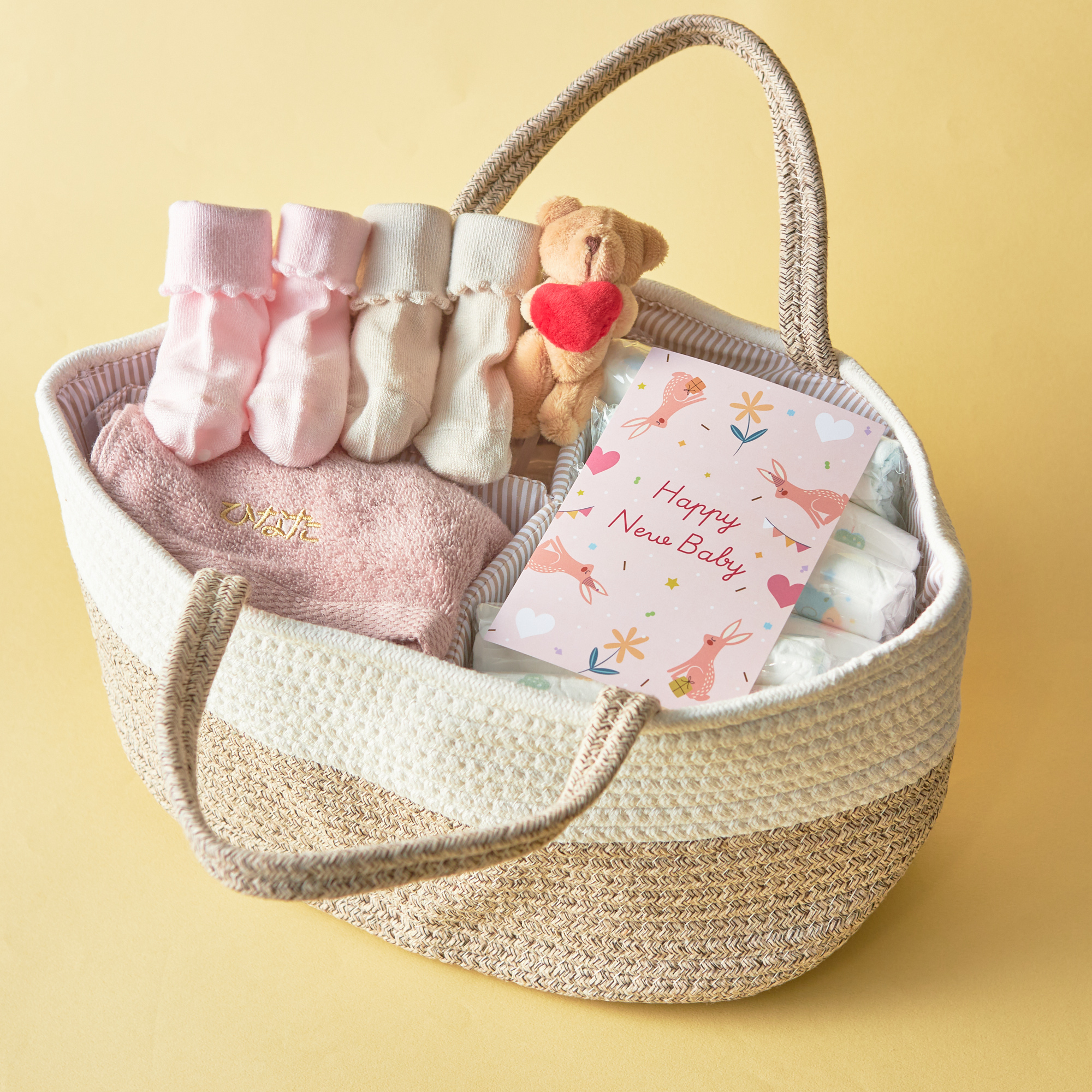 【名入れ】ママがうれしい！おむつストッカー&ふわふわアニマルブロックセット