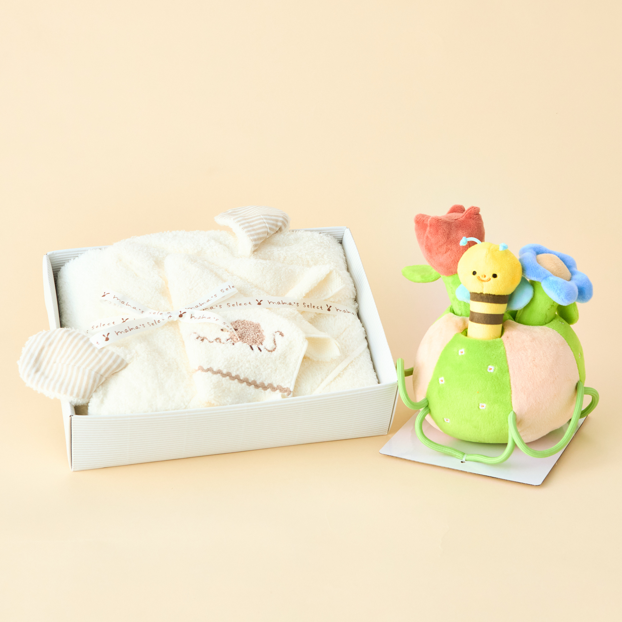 ふりふりみつばち&フード付きバスタオルセット