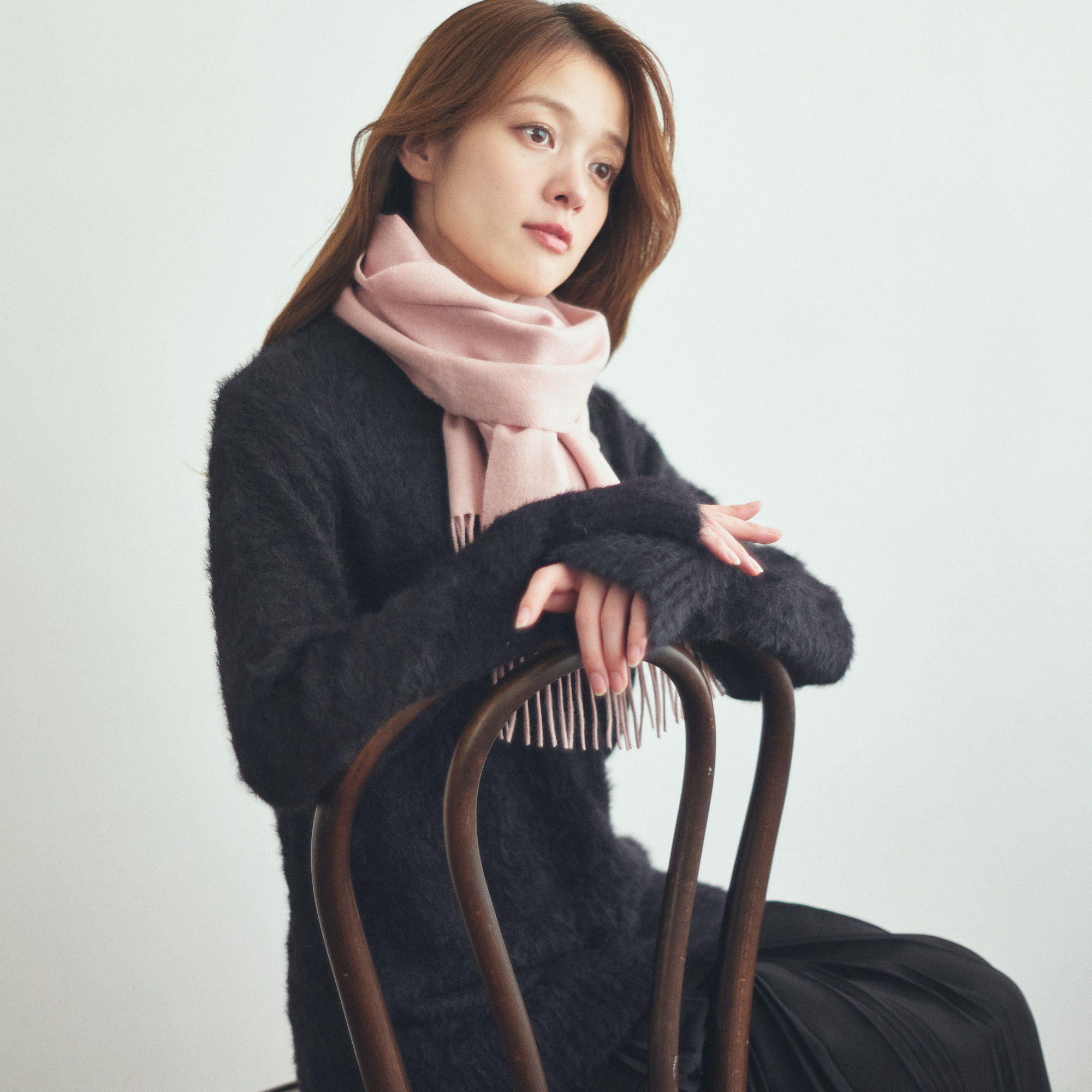 【名入れ/クリスマス限定ボックス付】カシミヤ100%マフラーとムードネックレスセット