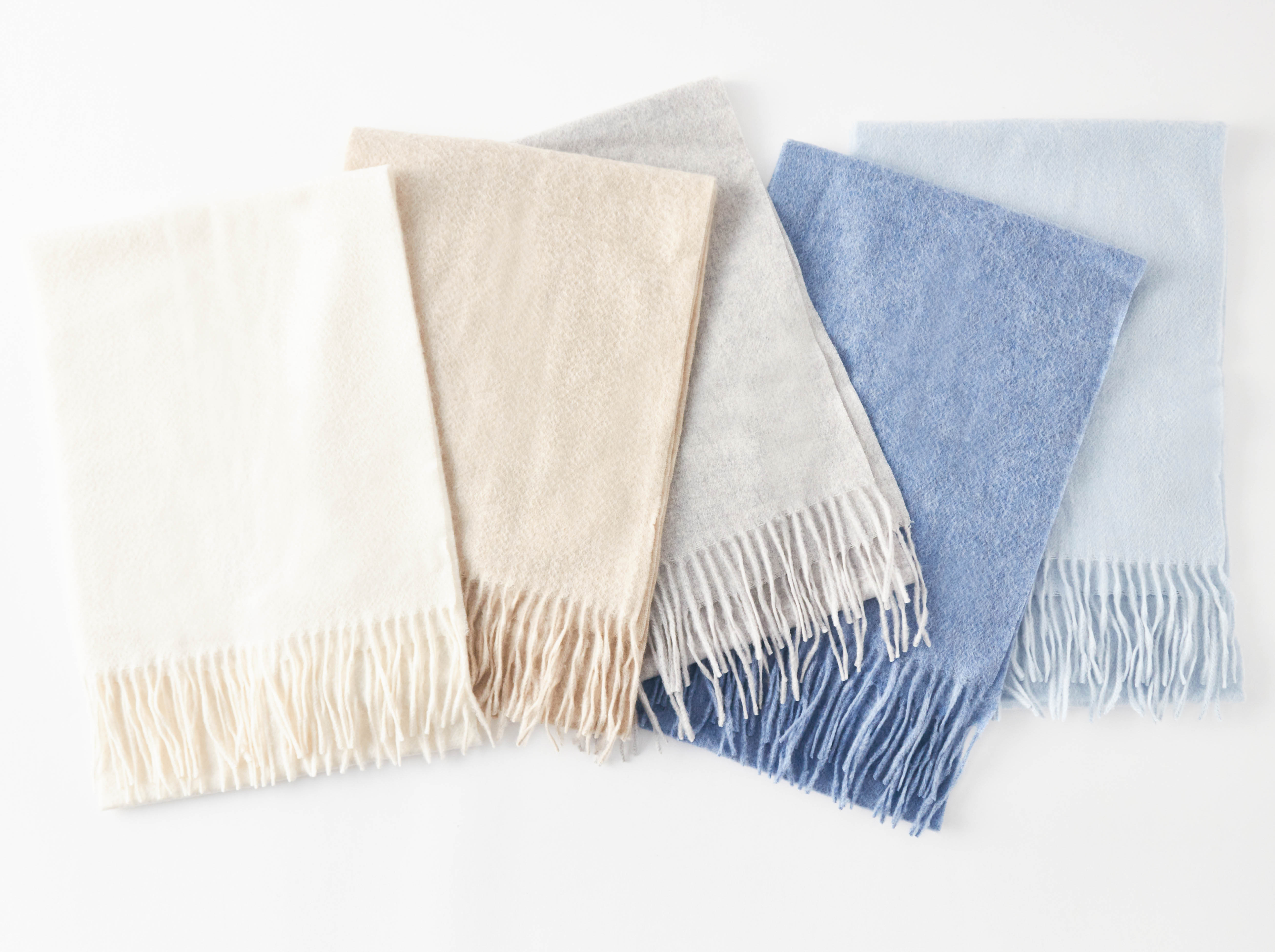 カシミヤ100%紡毛無地マフラー(30×190cm)