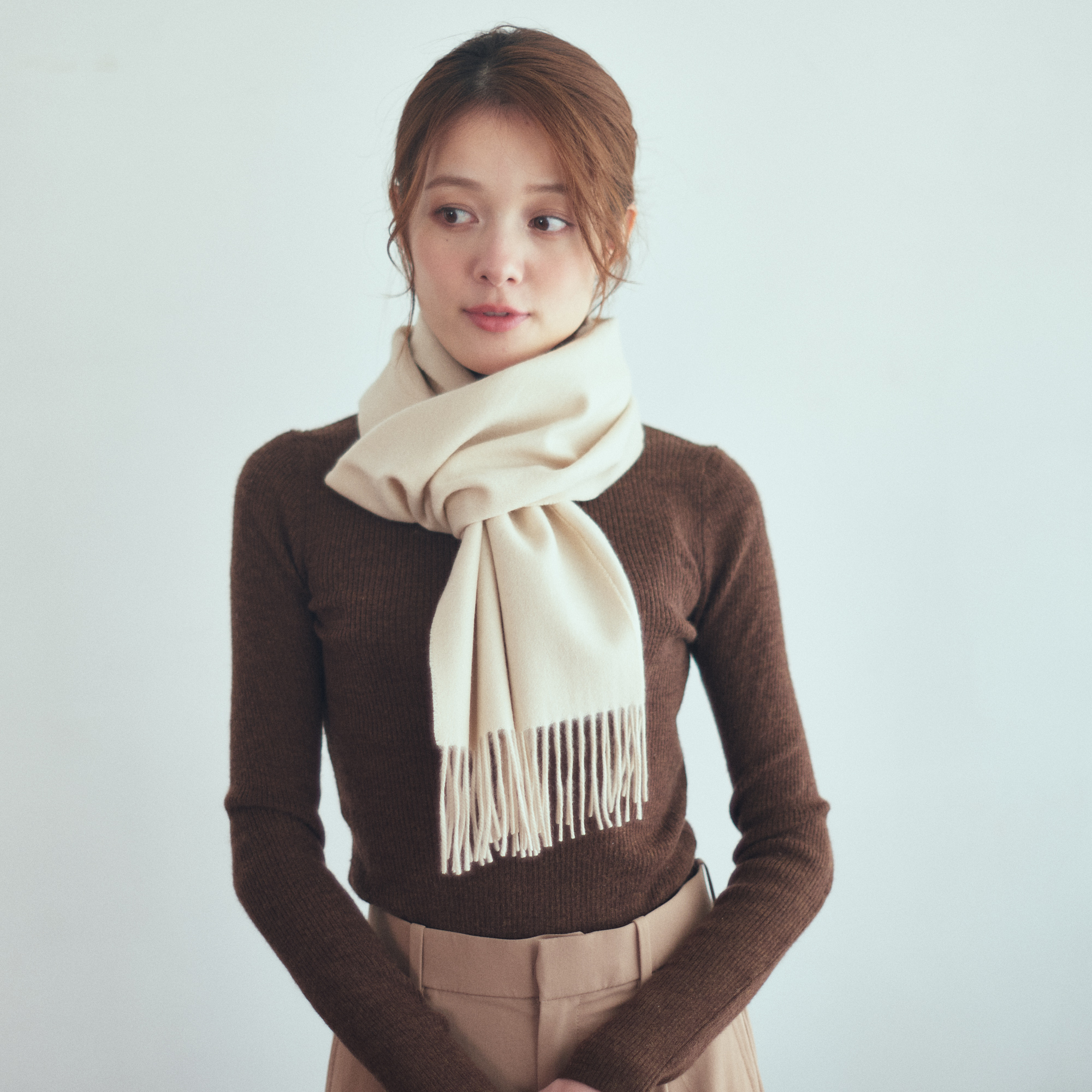 【名入れ/クリスマス限定ボックス付】カシミヤ100%マフラー&フラワーティントリップセット