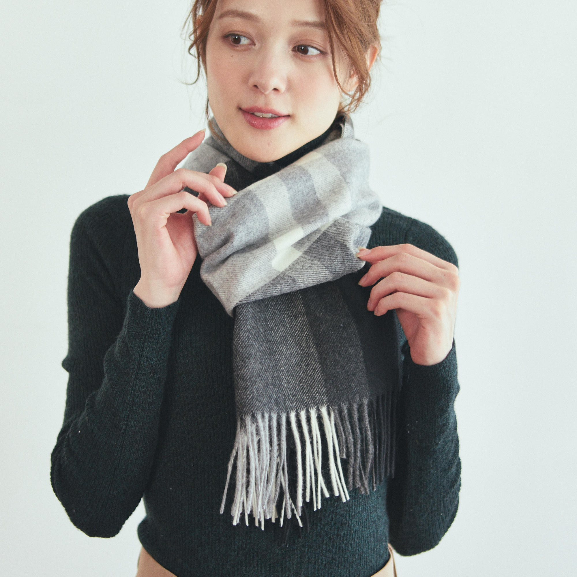 【名入れ/クリスマス限定ボックス付】カシミヤ100%マフラー&コーチ香水セット