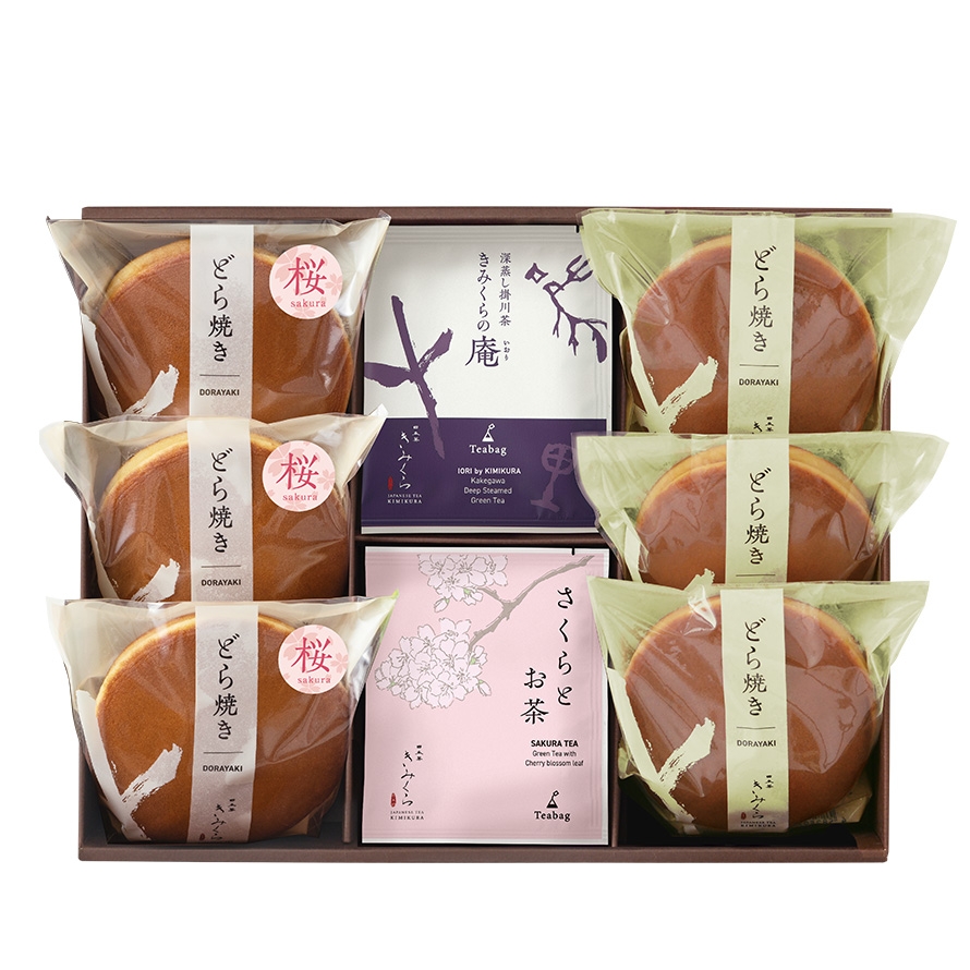 桜あんと抹茶あんのどら焼き味わいセット＋お茶2種付 | 日本茶きみくら