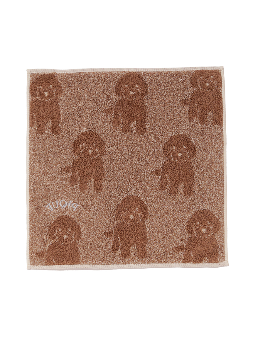 【WOMEN】トイプードルワンポイントリブポーチ＆ハンドタオル