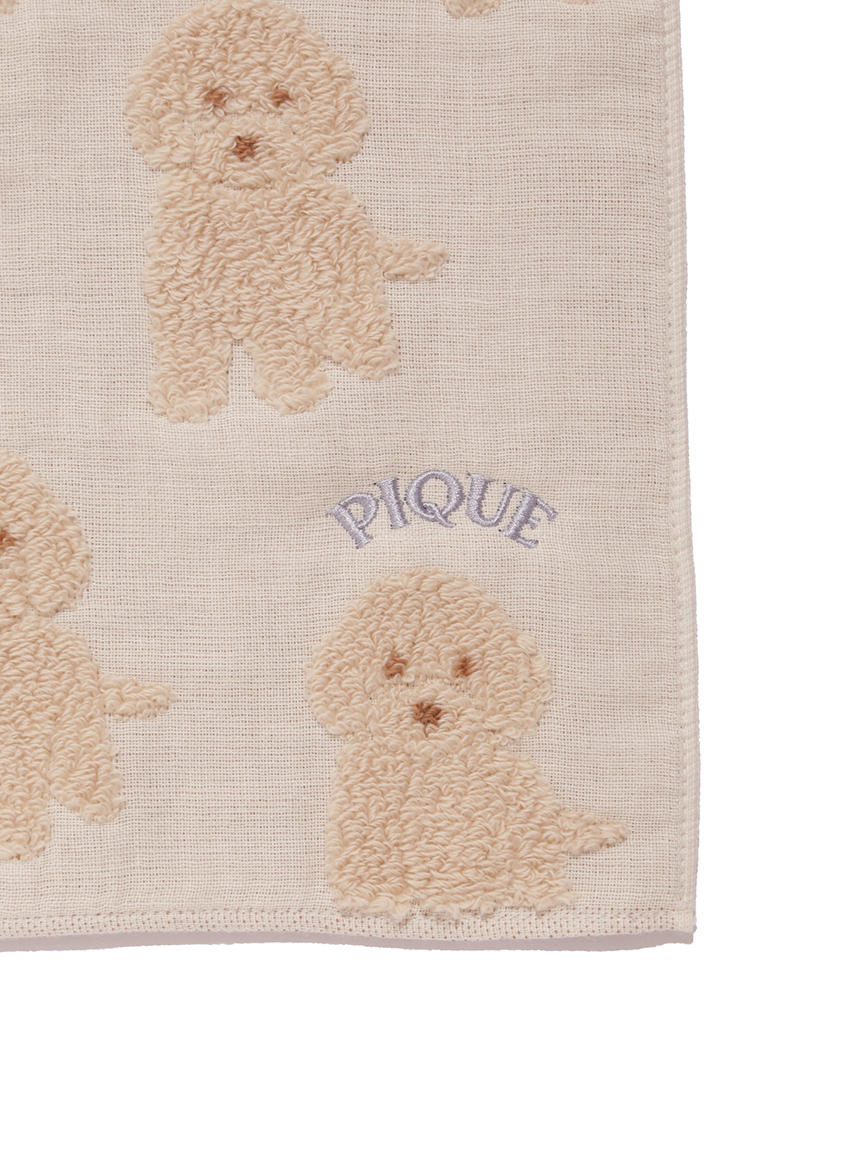 【WOMEN】トイプードルワンポイントリブポーチ＆ハンドタオル