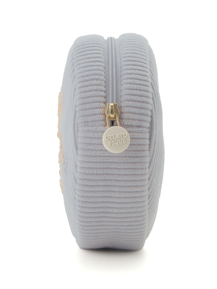 【WOMEN】トイプードルワンポイントリブポーチ＆ハンドタオル