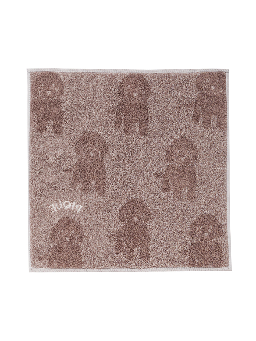 【WOMEN】トイプードルワンポイントリブポーチ＆ハンドタオル