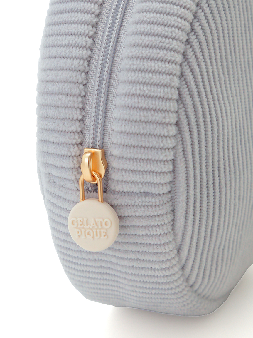 【WOMEN】トイプードルワンポイントリブポーチ＆ハンドタオル