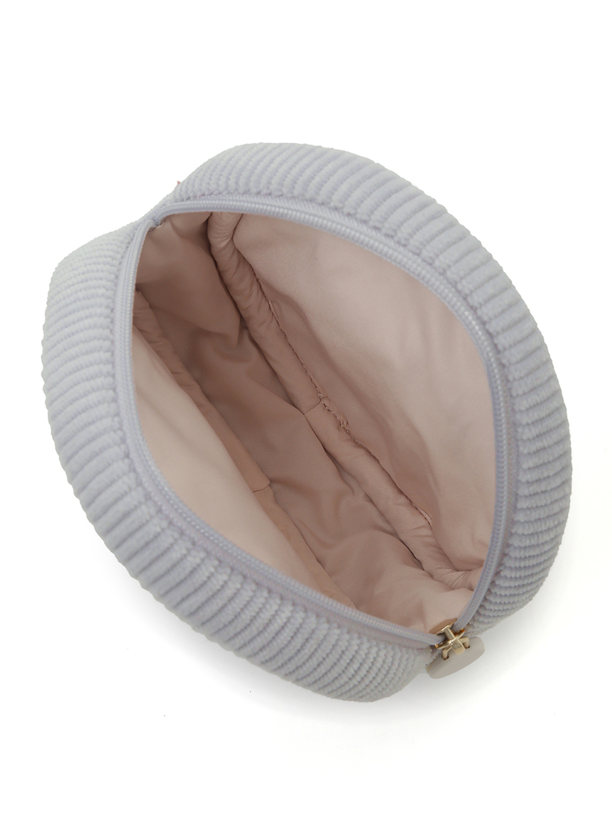 【WOMEN】トイプードルワンポイントリブポーチ＆ハンドタオル