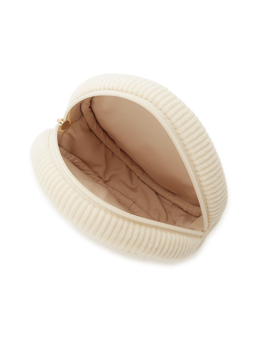 【WOMEN】トイプードルワンポイントリブポーチ＆ハンドタオル