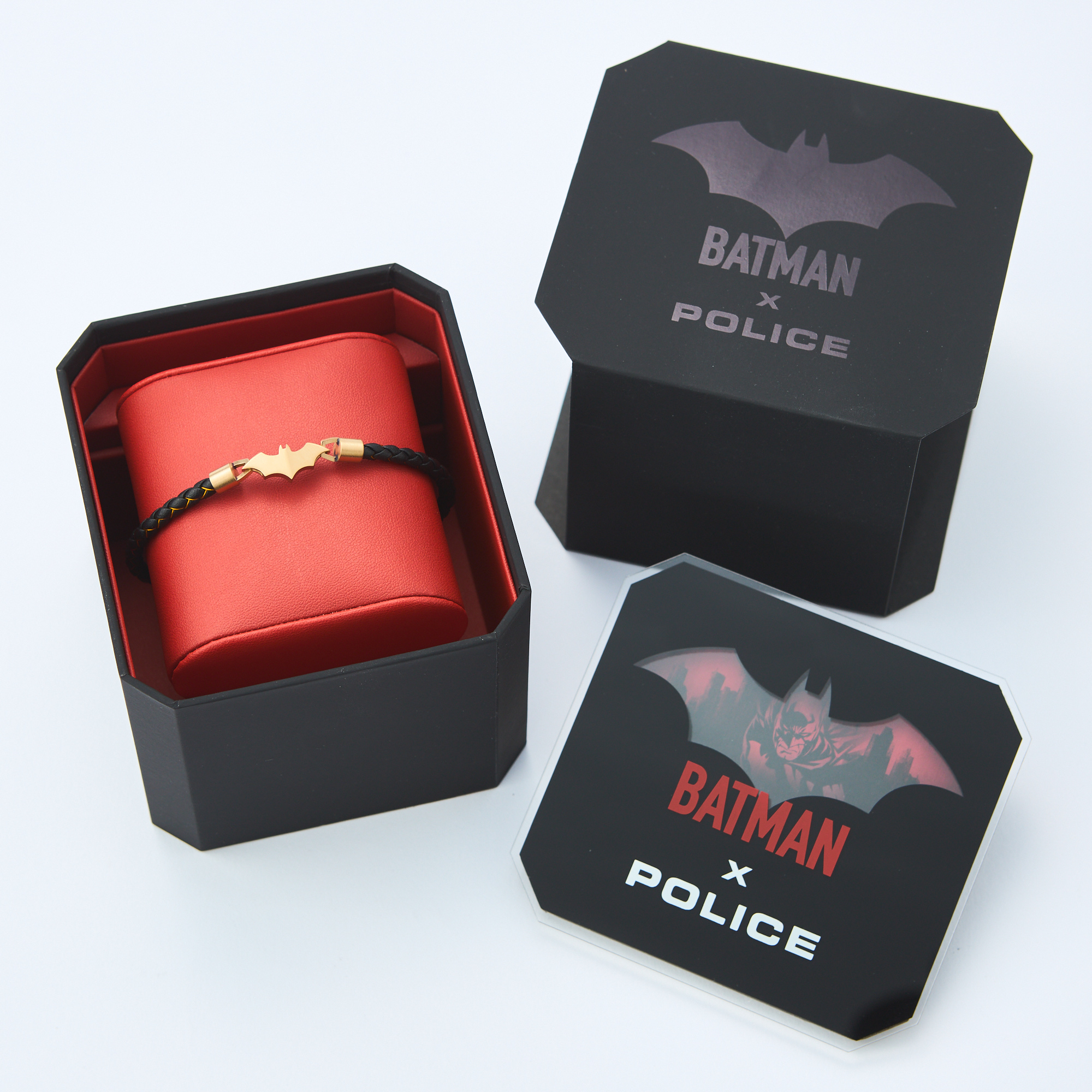 【POLICE×BATMAN】BATARANG コードブレスレット｜専用BOX付き
