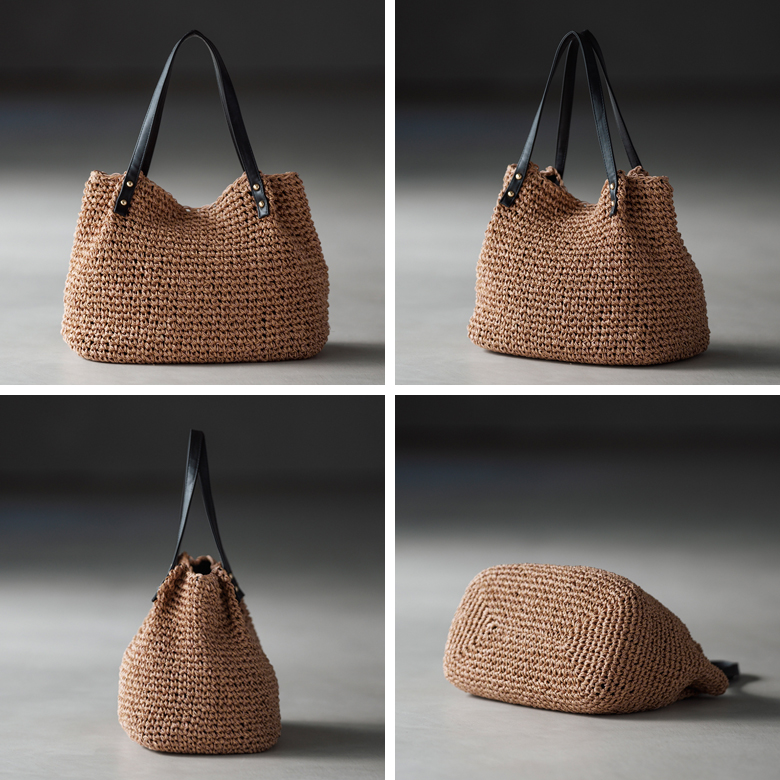 【チクチクしない優しい肌触り】 かごバッグ A4サイズ対応の大容量 トートバッグ 216