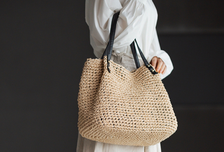 【チクチクしない優しい肌触り】 かごバッグ A4サイズ対応の大容量 トートバッグ 216