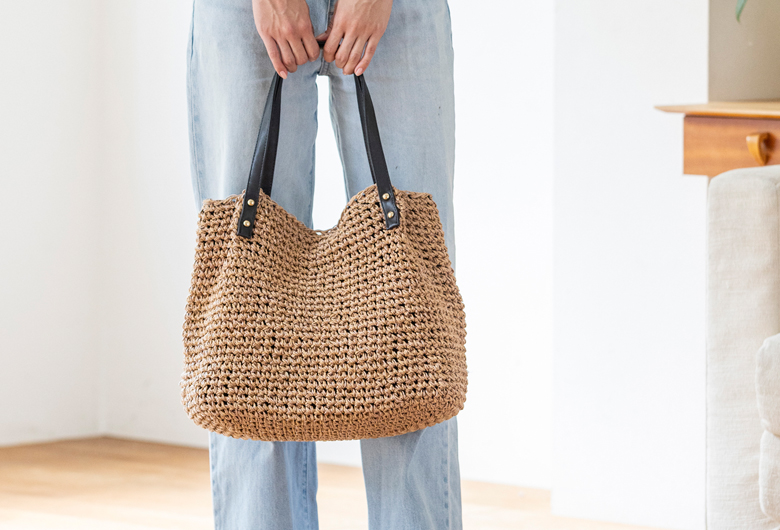 【チクチクしない優しい肌触り】 かごバッグ A4サイズ対応の大容量 トートバッグ 216