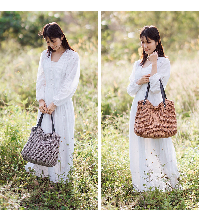 【チクチクしない優しい肌触り】 かごバッグ A4サイズ対応の大容量 トートバッグ 216