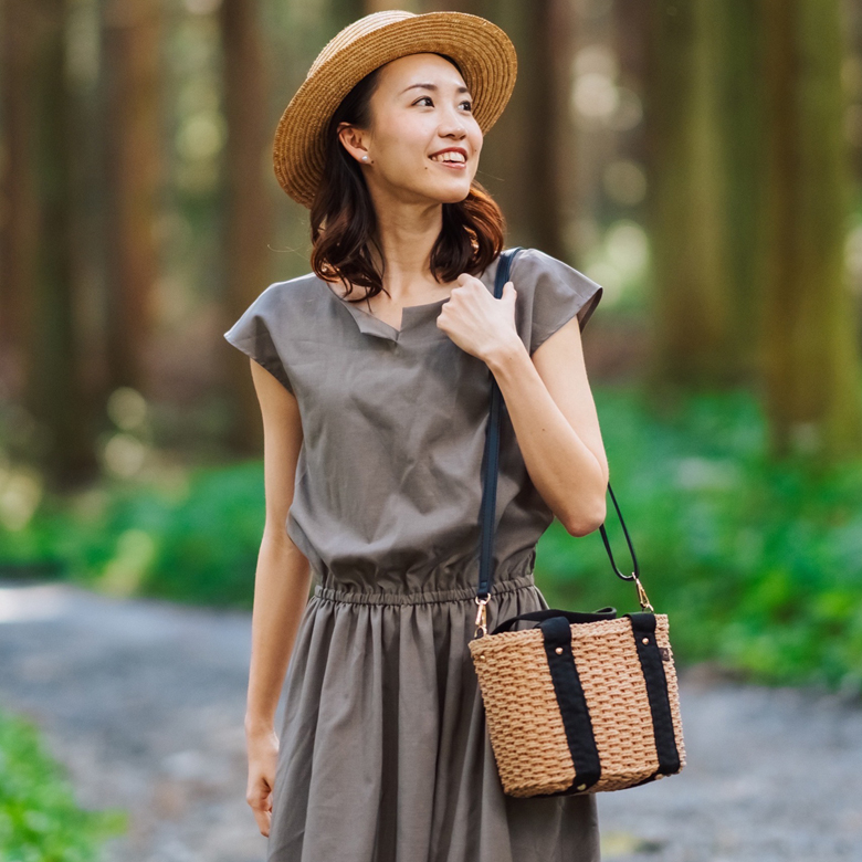 【チクチクしない優しい肌触り】 かごバッグ 斜めがけ 2way ショルダー トートバッグ 251