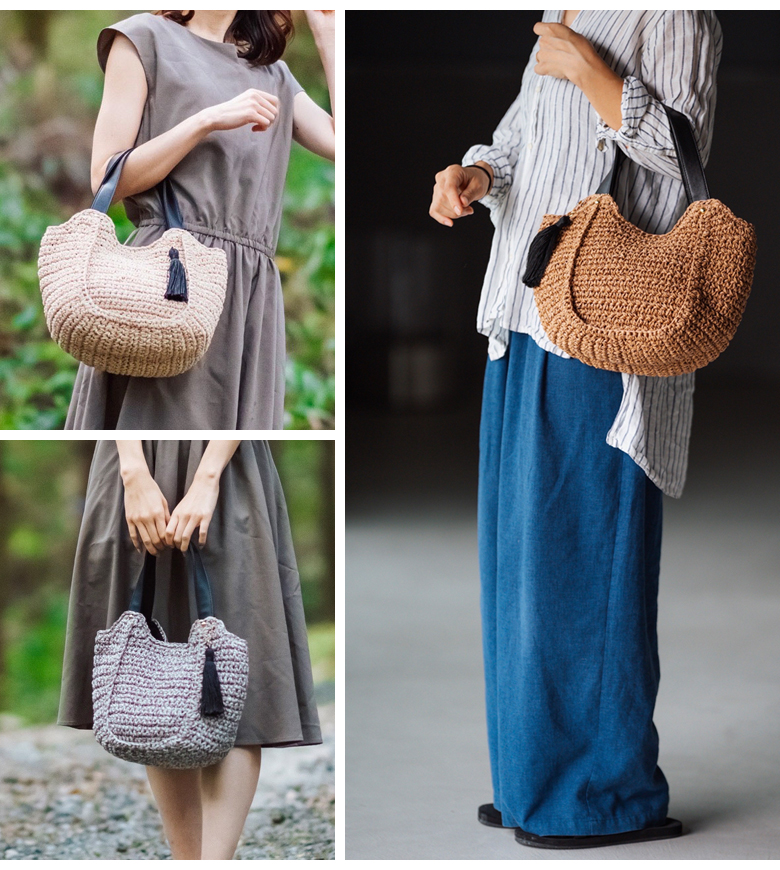 【ちょうどいいサイズ感】チクチクしない かごバッグ 普段使い トートバッグ 219