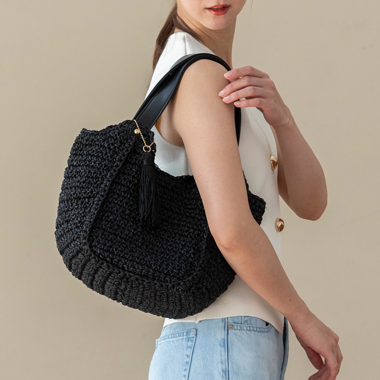 【ちょうどいいサイズ感】チクチクしない かごバッグ 普段使い トートバッグ 219