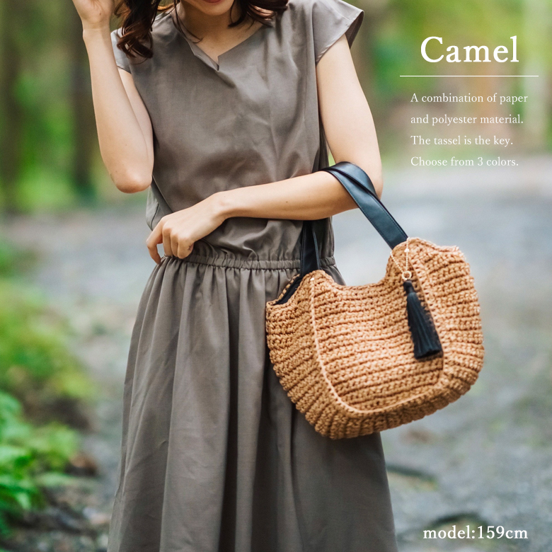 【ちょうどいいサイズ感】チクチクしない かごバッグ 普段使い トートバッグ 219