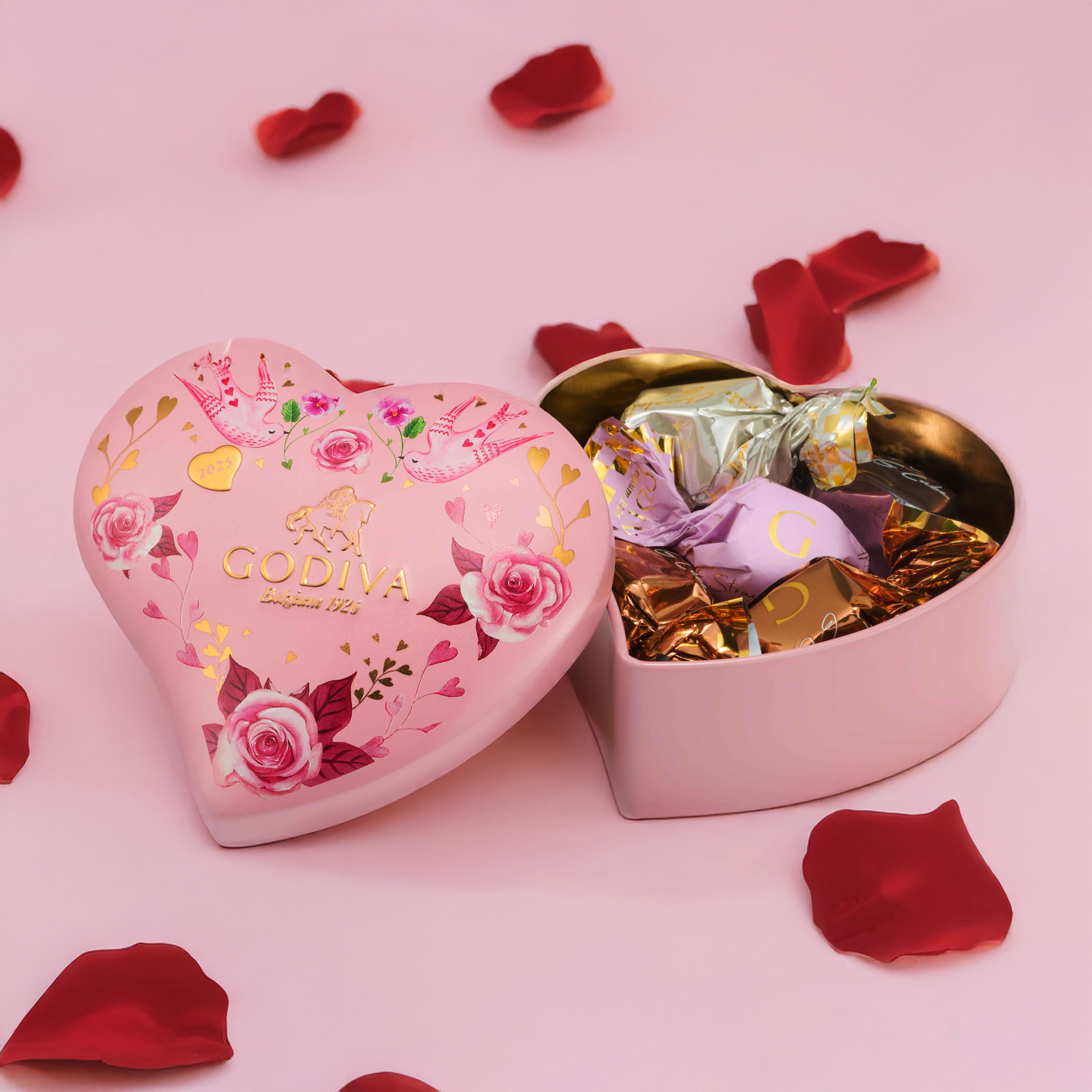 ブーケ ド ゴディバ G キューブ アソートメント ミニハート缶 5粒入