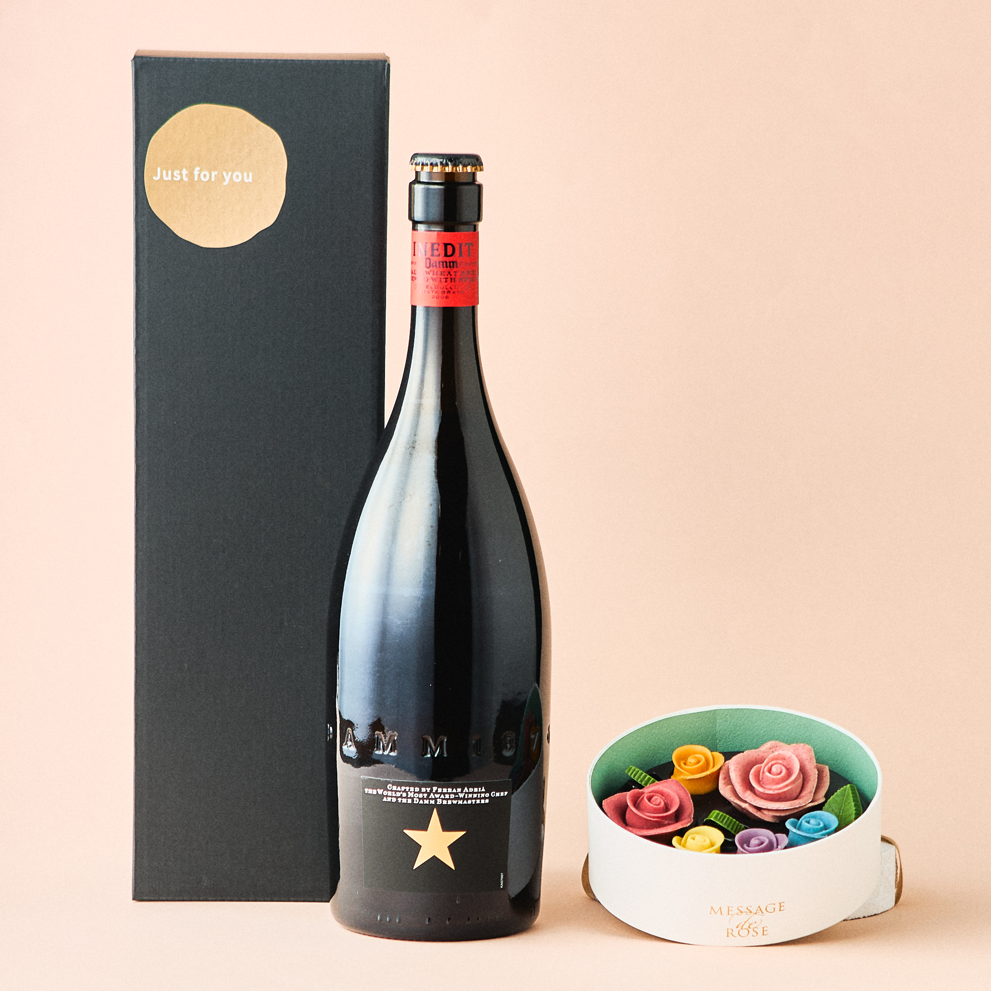 【ビールBOX付】究極のビール イネディット＆花の形のチョコレートセット