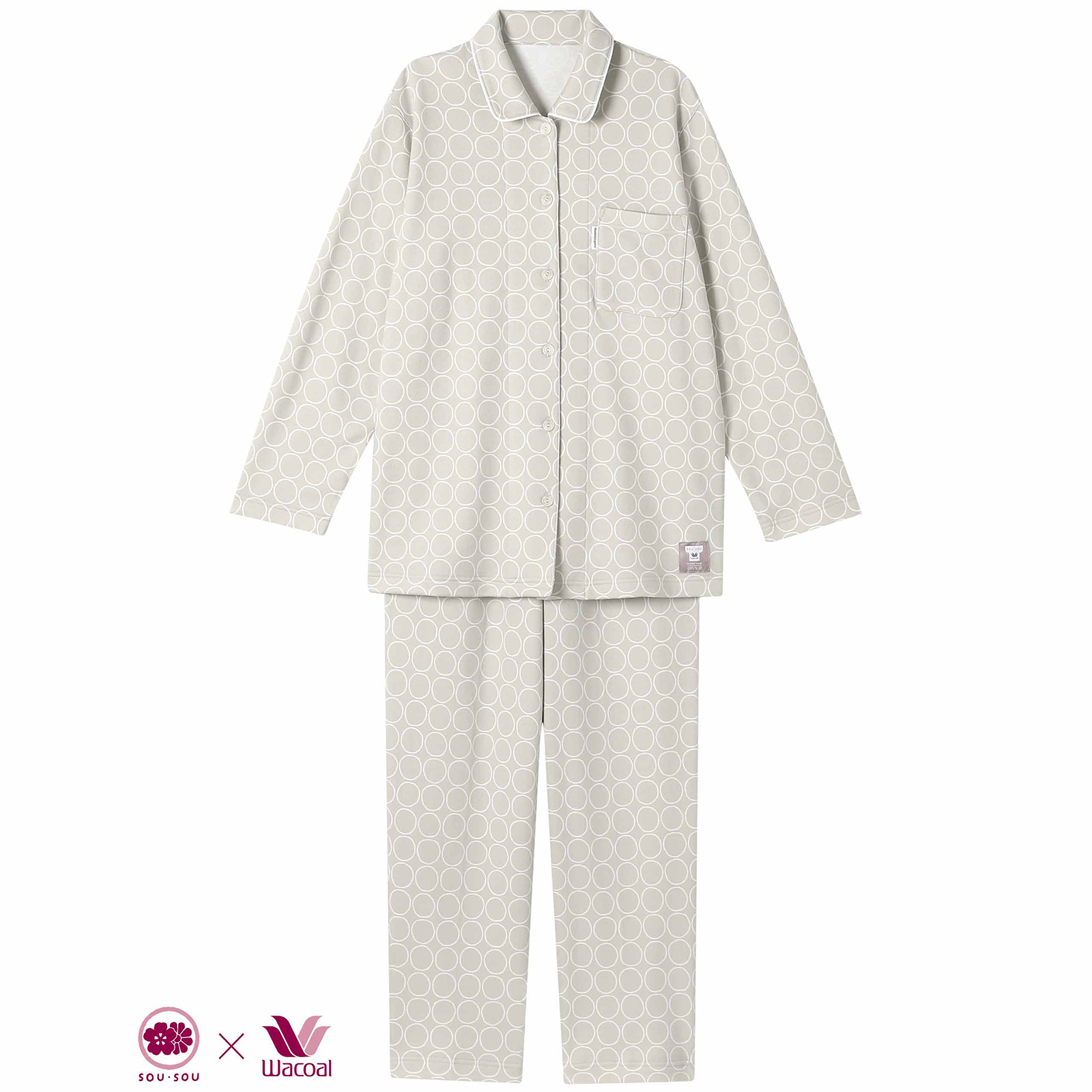綿100％の冬のあったかパジャマペアセット｜ＳＯＵ・ＳＯＵ柄