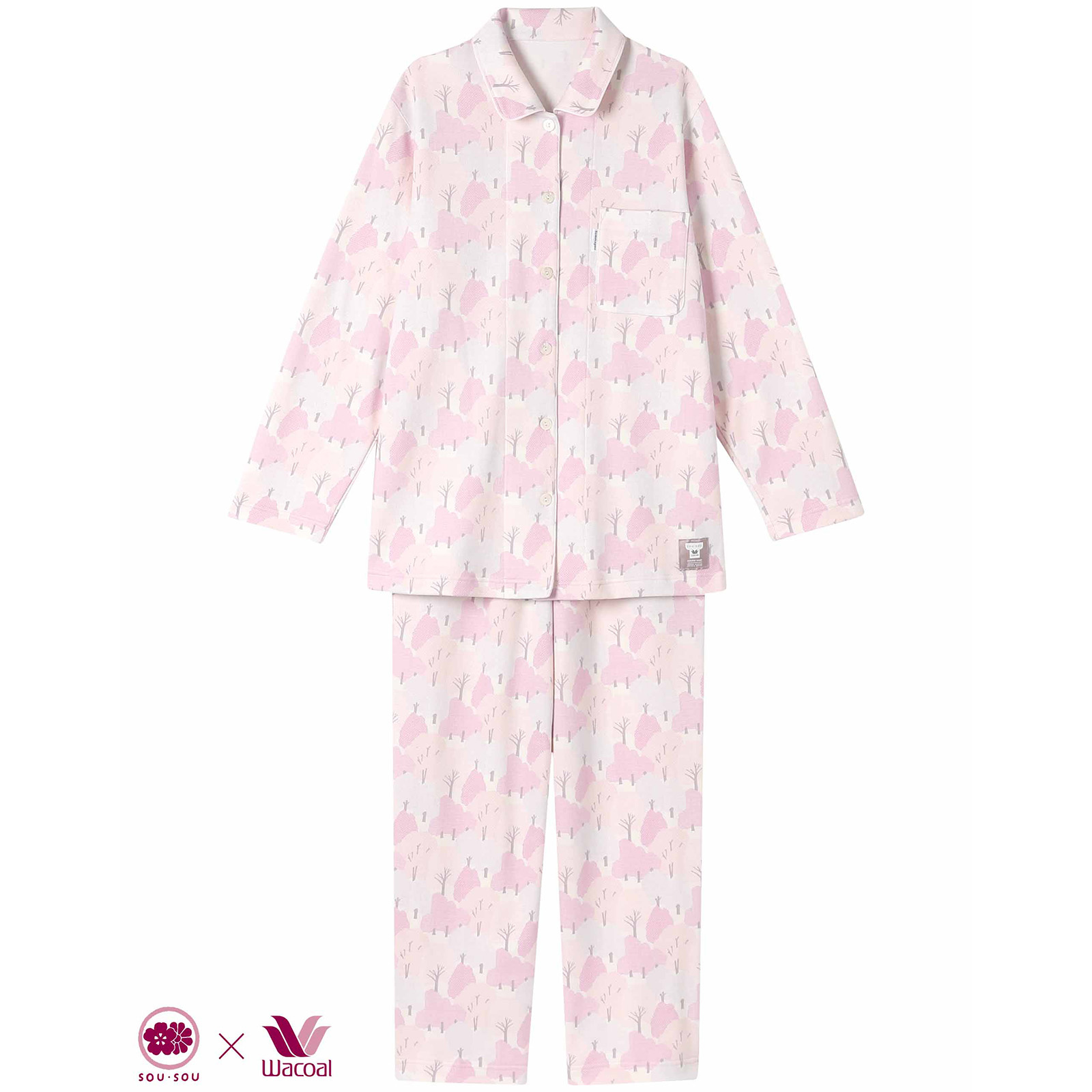 綿100％の冬のあったかパジャマペアセット｜ＳＯＵ・ＳＯＵ柄