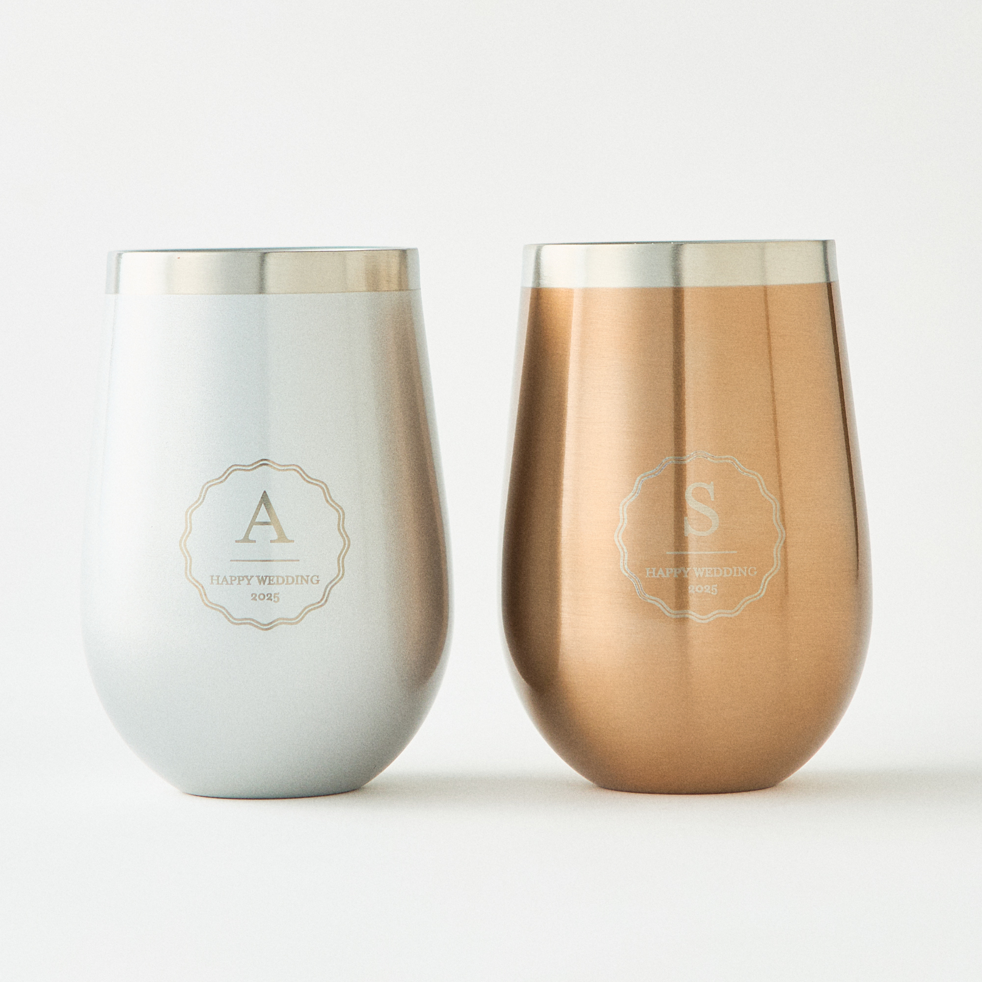 【イニシャル名入れ無料】ペアサーモラウンドタンブラー