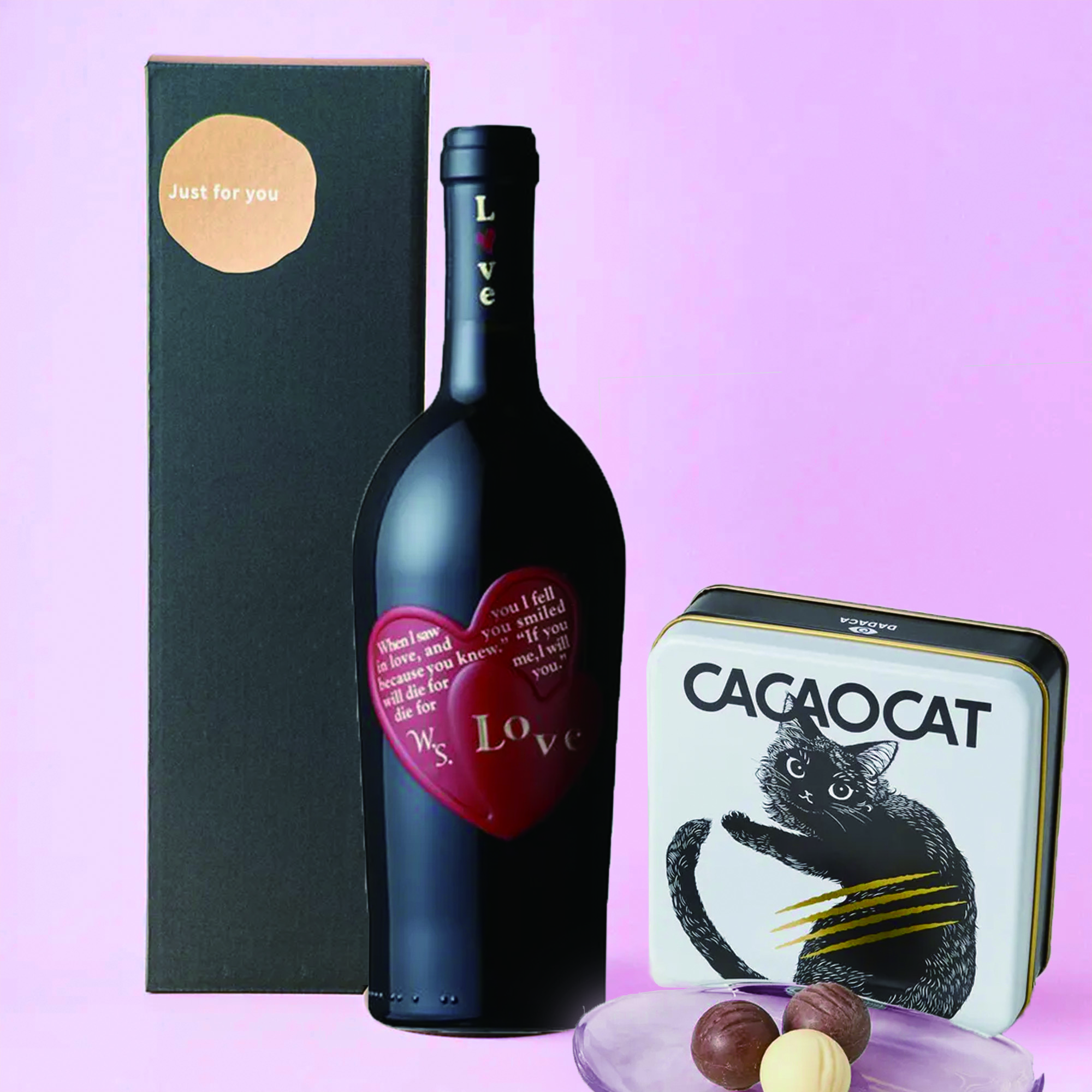 ワインと選べるねこチョコセット
