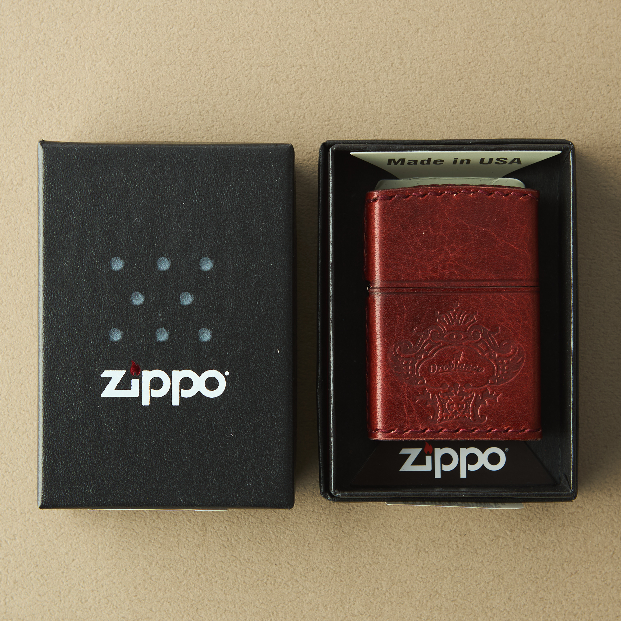【BOX付き】ZIPPO本革巻ライター