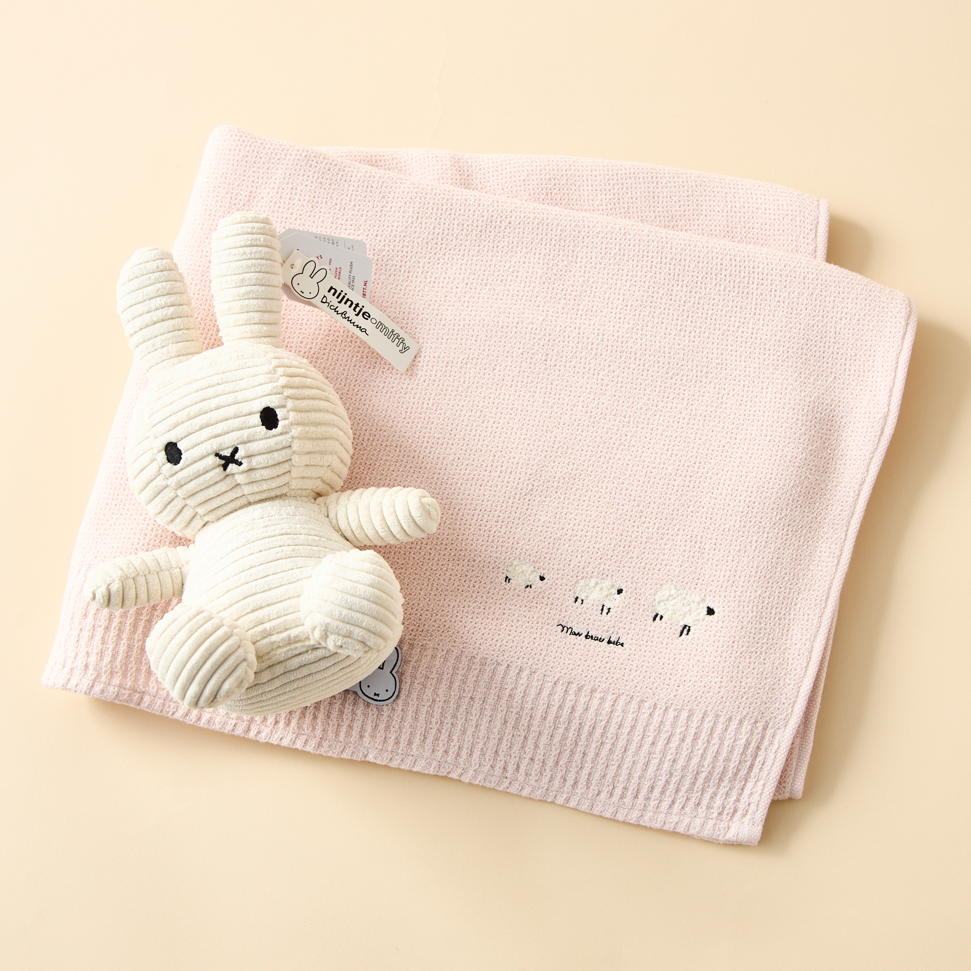 【名入れ】ベビーケットとミッフィーのぬいぐるみ（MIFFY CORDUROY）セット