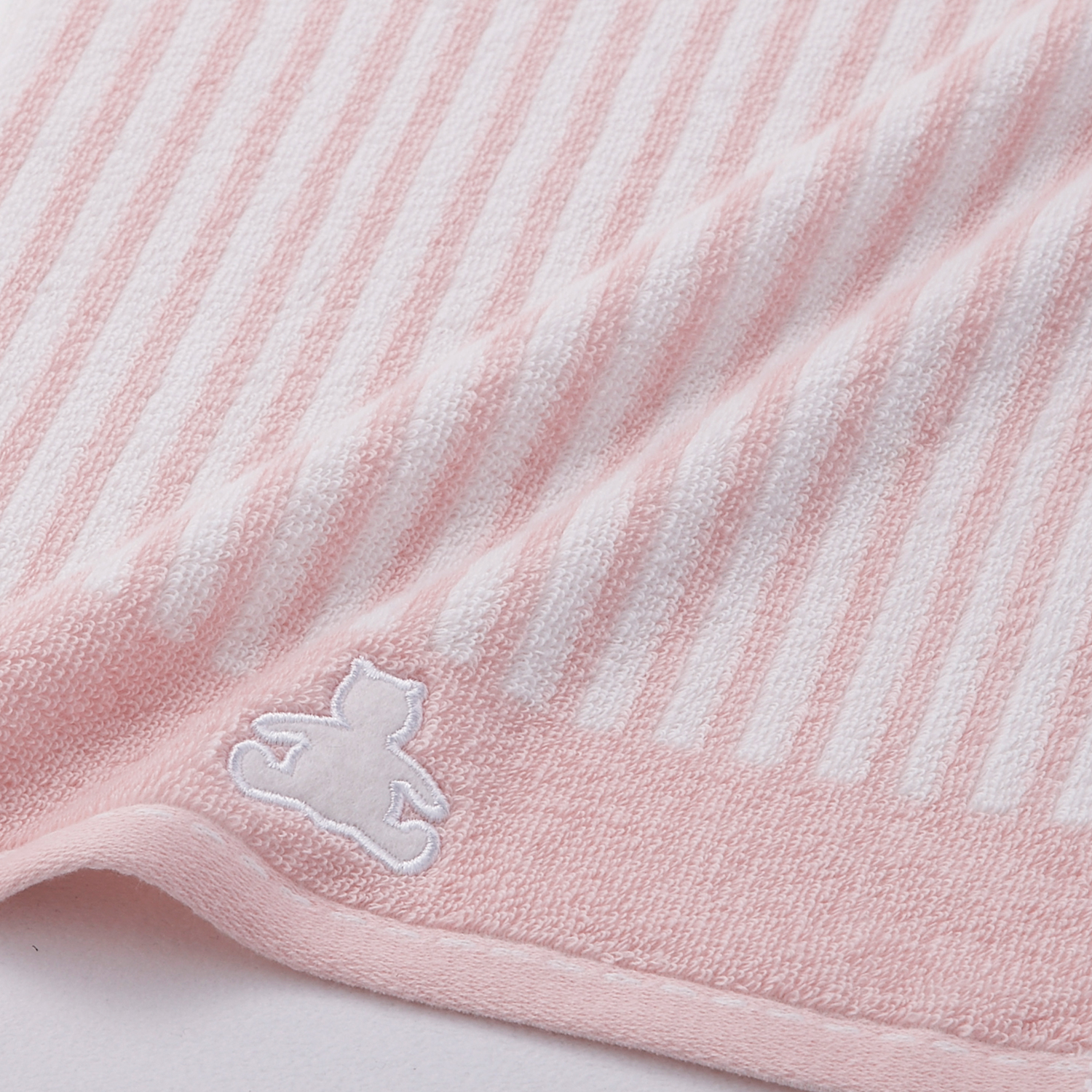 ストライプベア ベビータオルギフト(タオルハンカチ×1 ベビーフェイスタオル×１ スタイ×1)