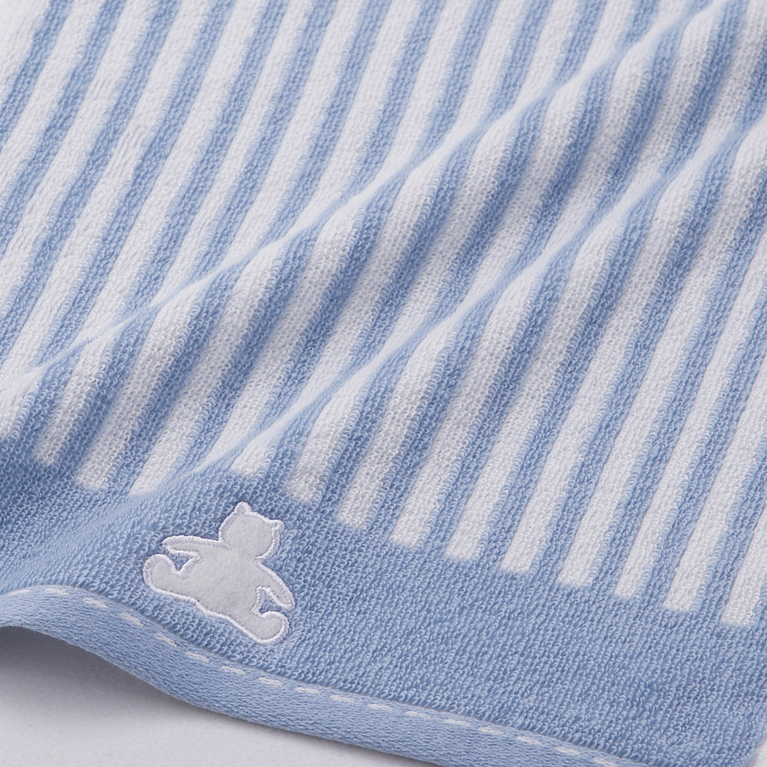 ストライプベア ベビータオルギフト(ウォッシュタオル×1 ミニバスタオル×１ スタイ×1)